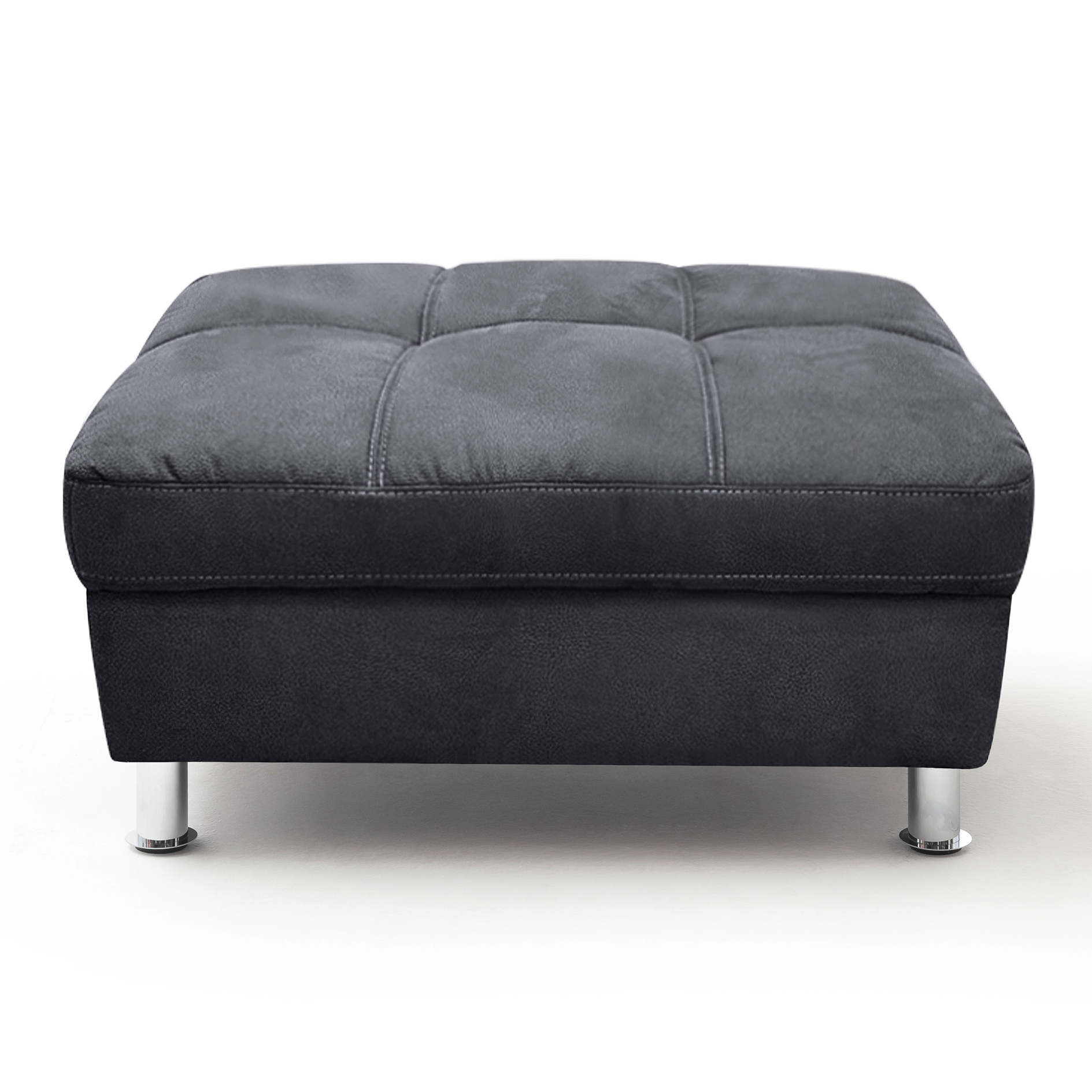 Hocker - anthrazit - Microfaser in Leder-Optik - 90 cm breit