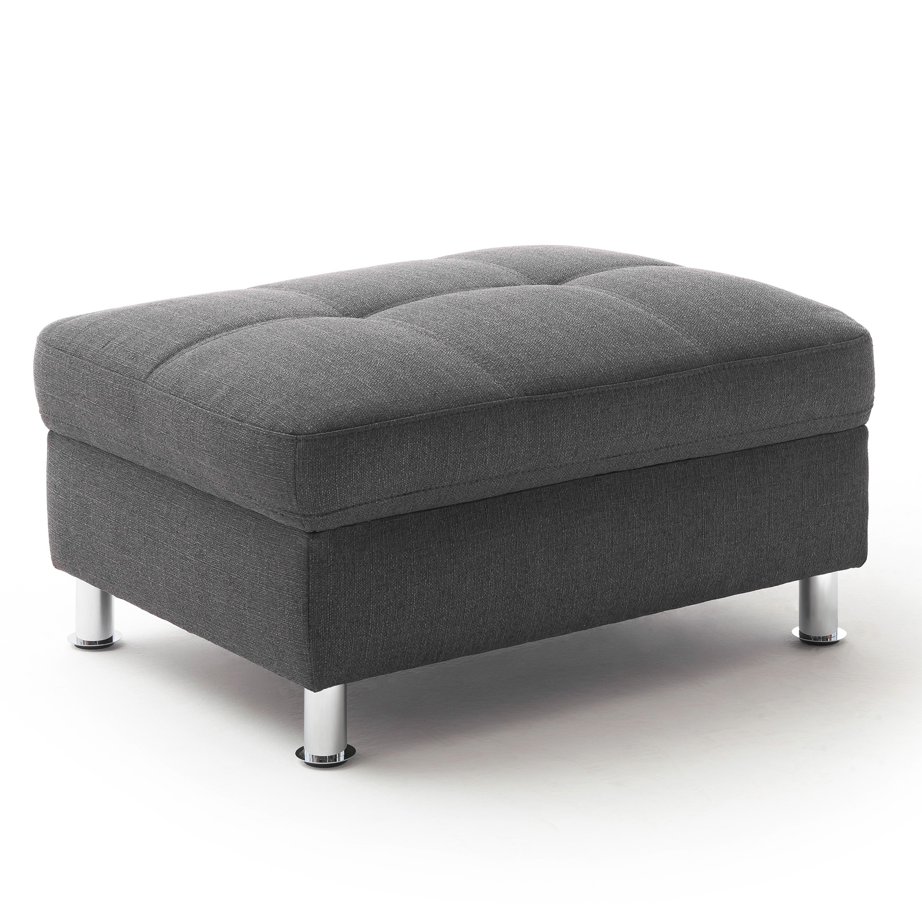 Hocker - anthrazit - Webstoff - 90 cm breit