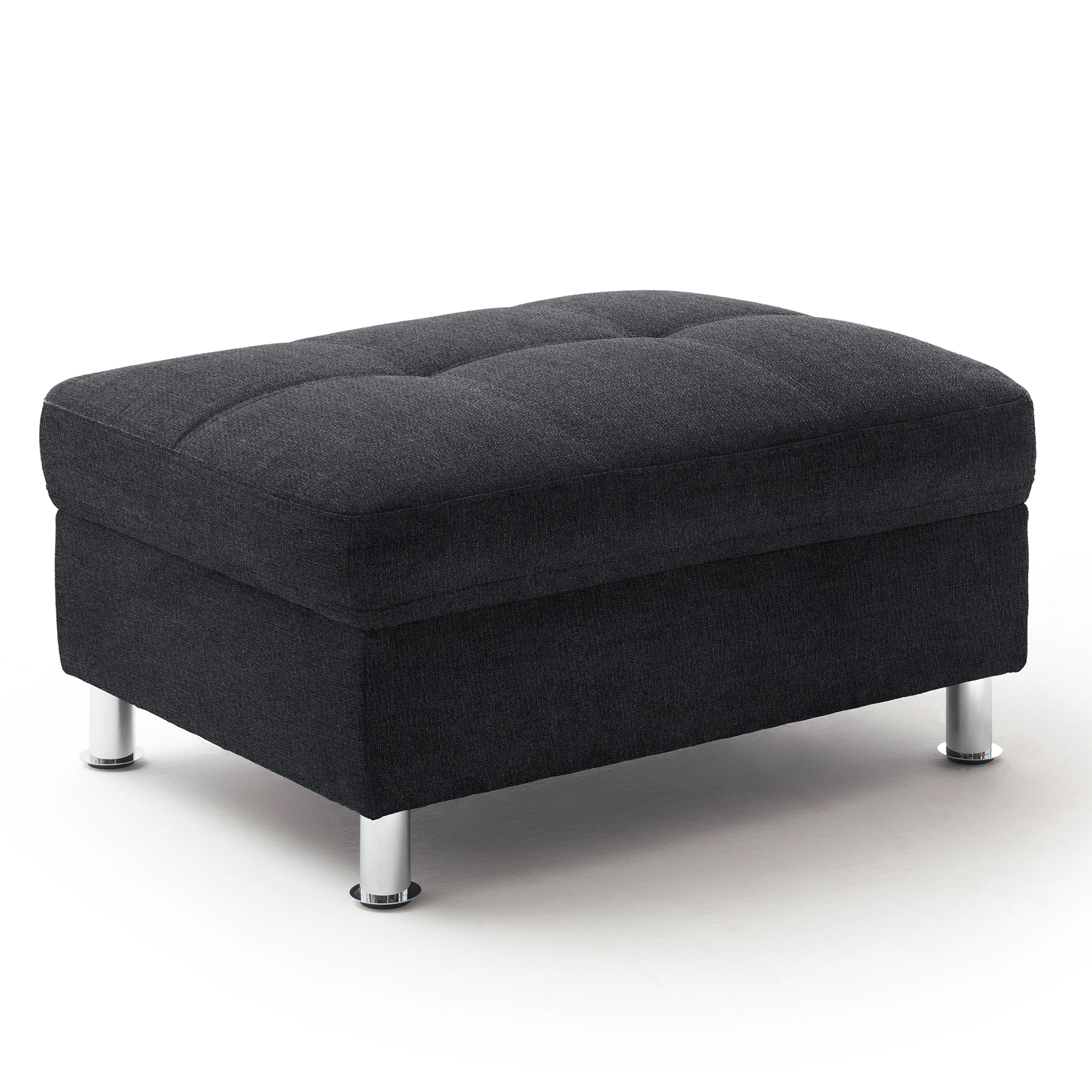 Hocker - black - Microfaser - 90 cm breit
