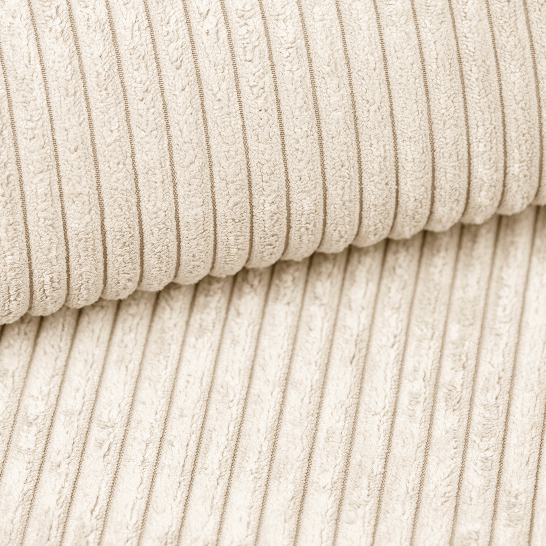 Hocker - creme - Cord - 45x45 cm