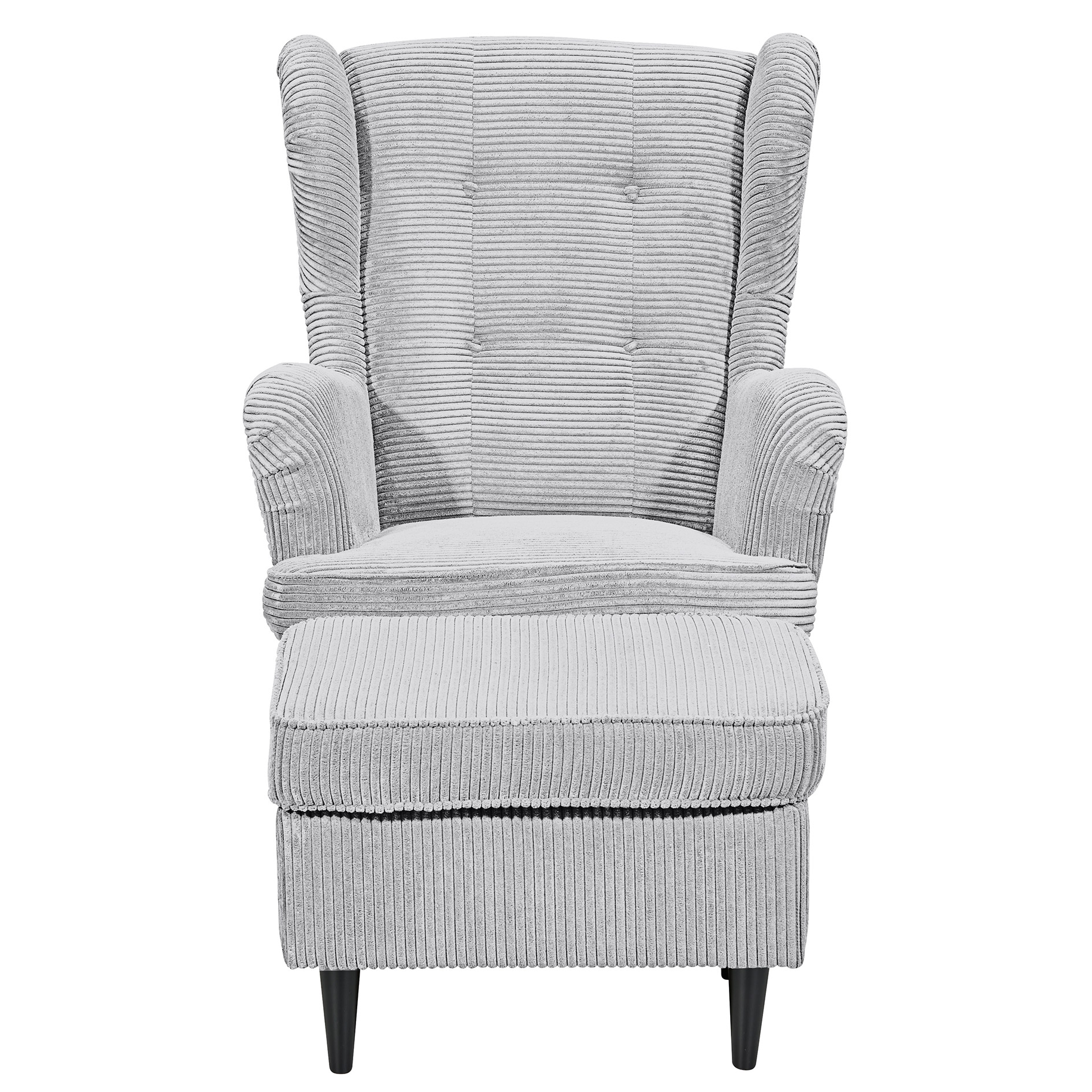 Hocker - dove - Cord - Massivholzfüße
