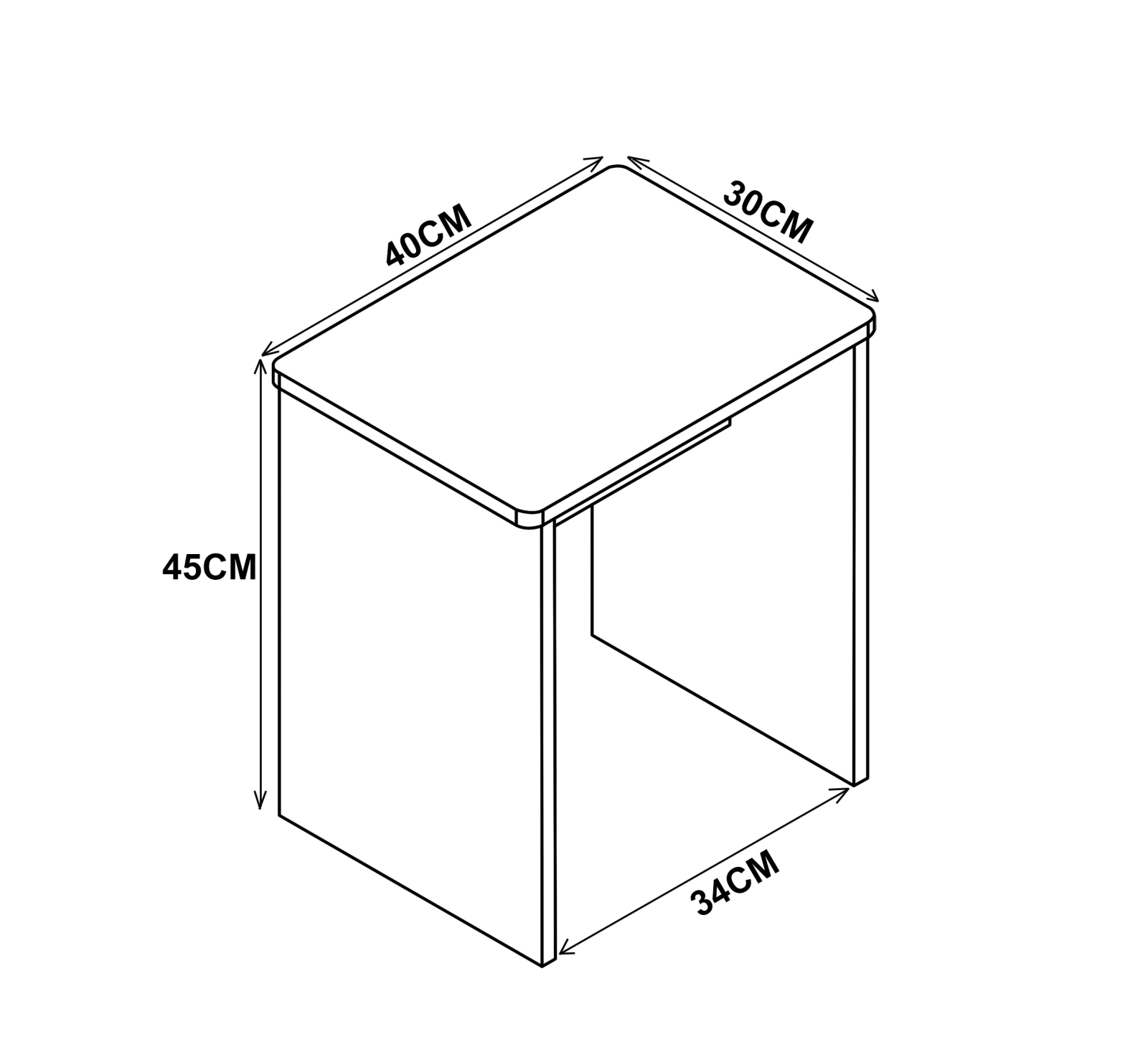 Hocker ESAL - weiß - 40 cm breit