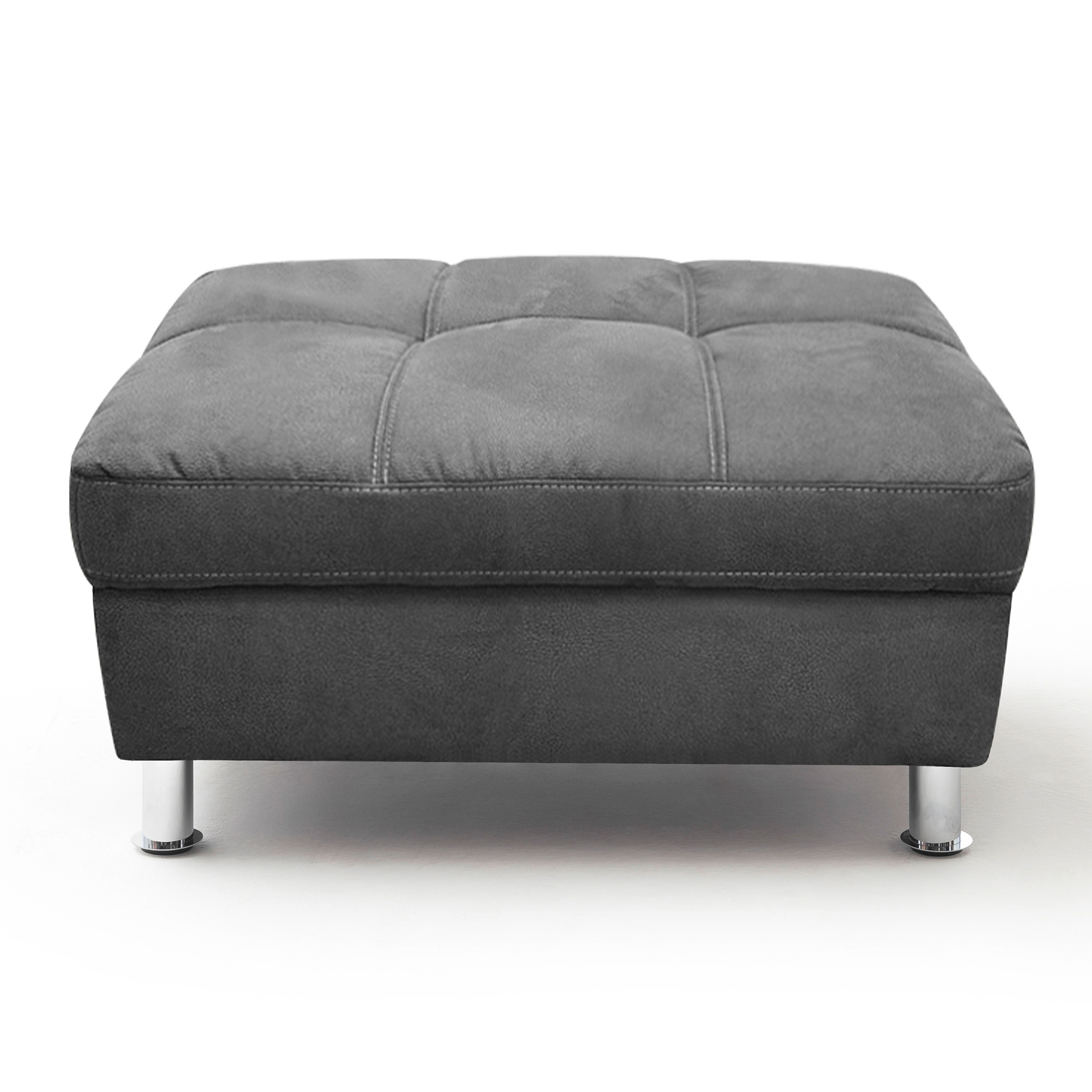 Hocker - graphit - Microfaser in Wildlederoptik - 90 cm breit