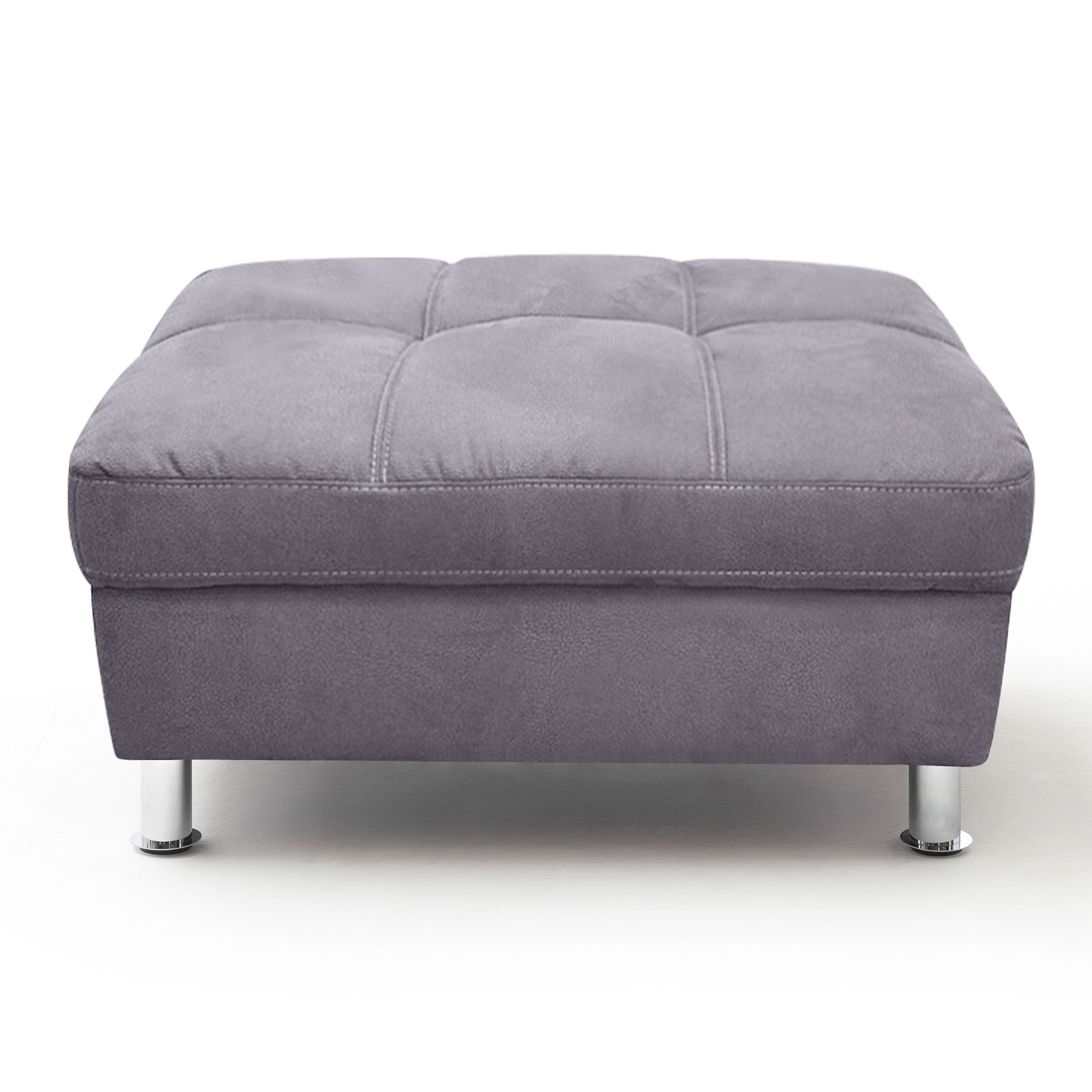 Hocker - grau - Microfaser in Wildlederoptik - 90 cm breit