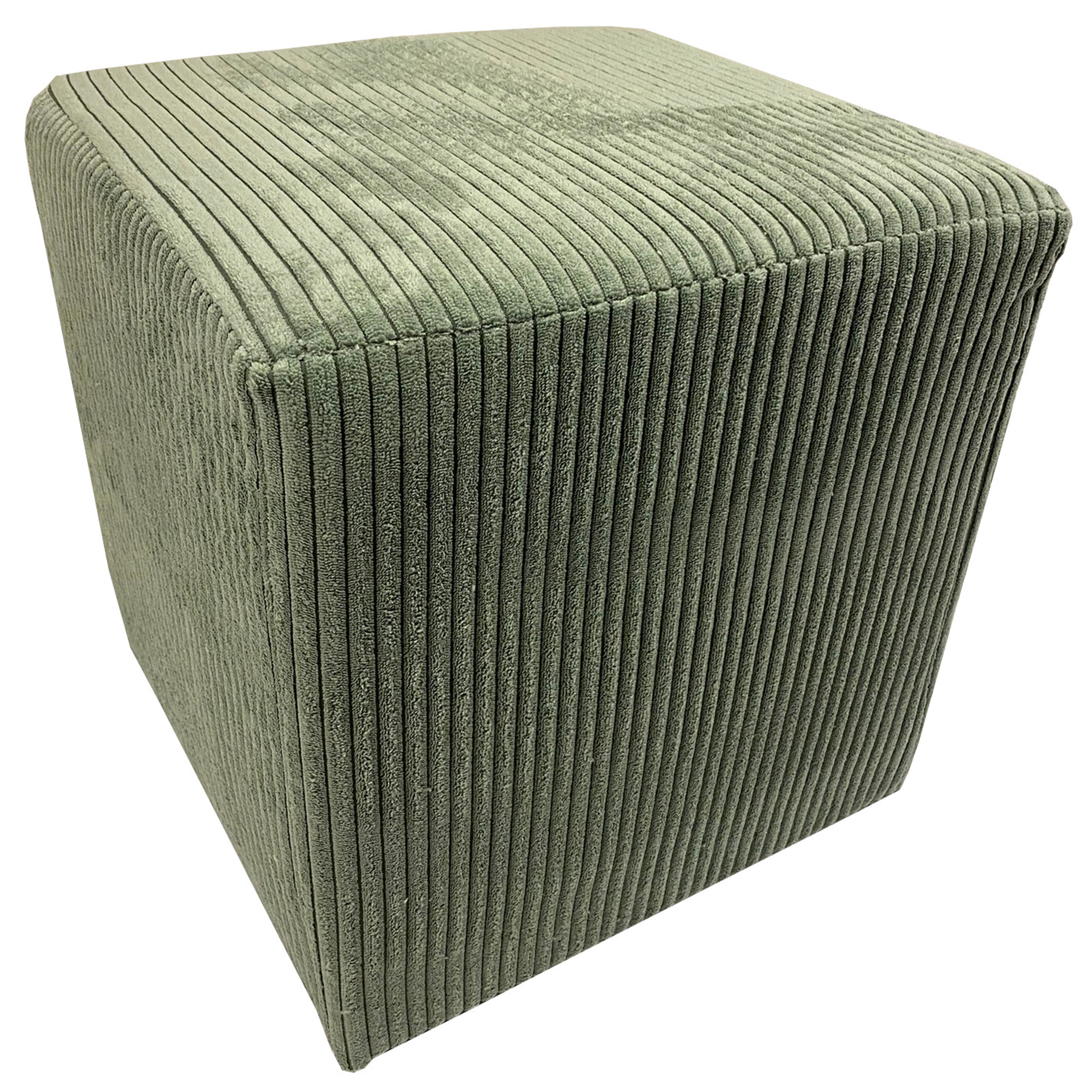 Hocker - hellgrün - Cord - 45x45 cm