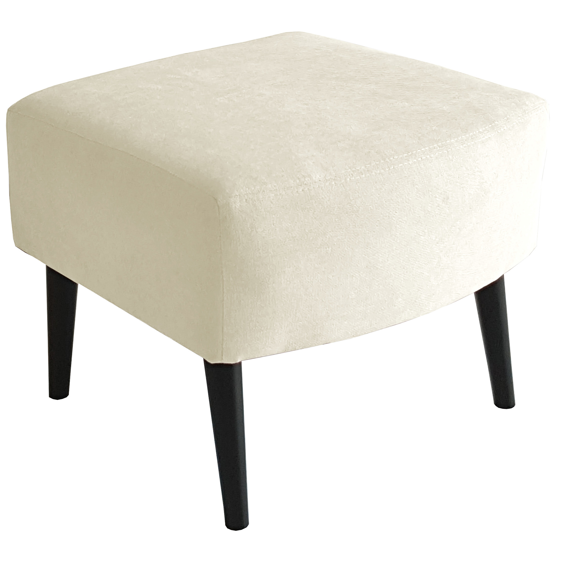 Hocker - ivory - Wellenfederung - Microfaser