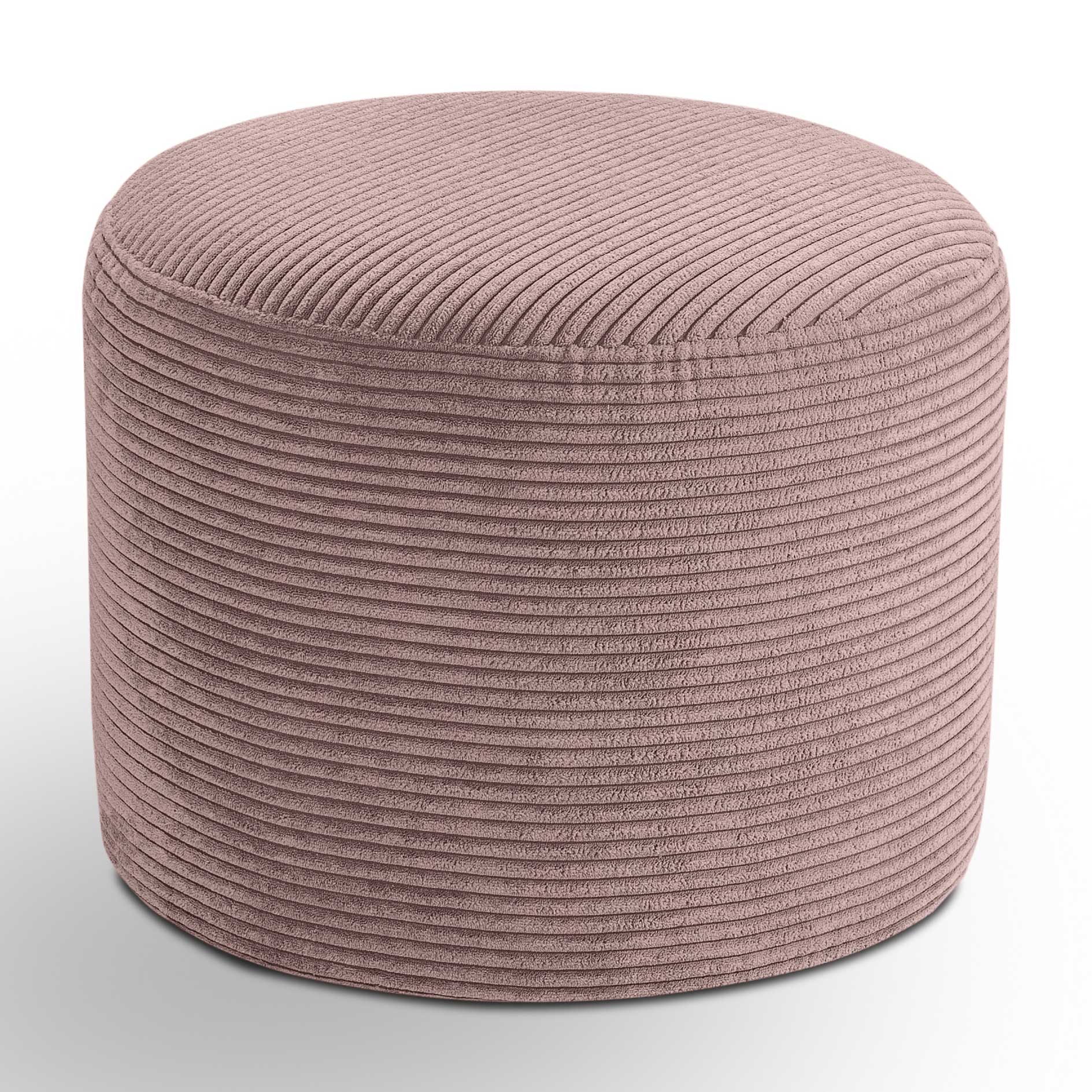 Hocker KOLO - altrosa - Cord - Ø 51 cm