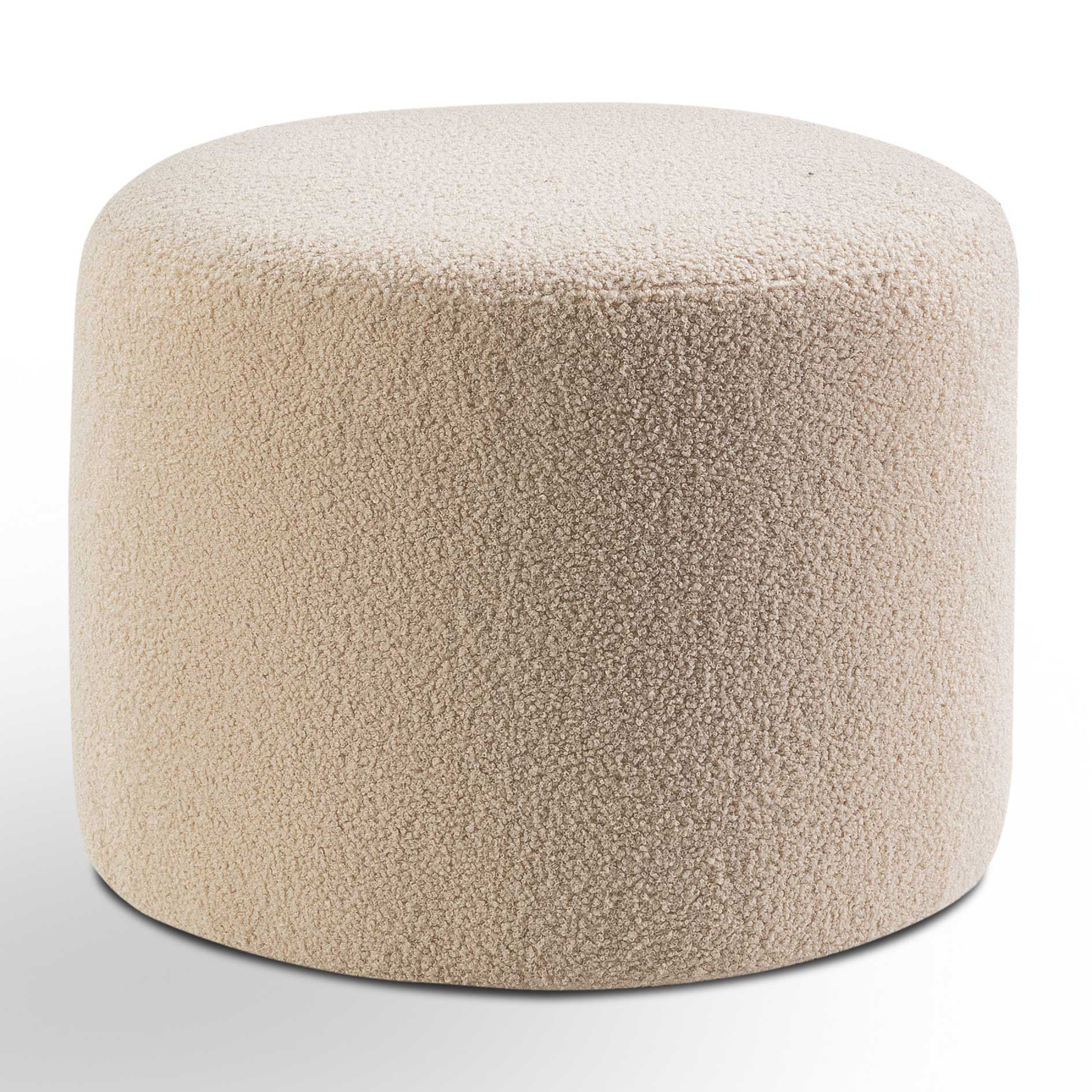 Hocker KOLO - beige - Bouclé - Ø 51 cm