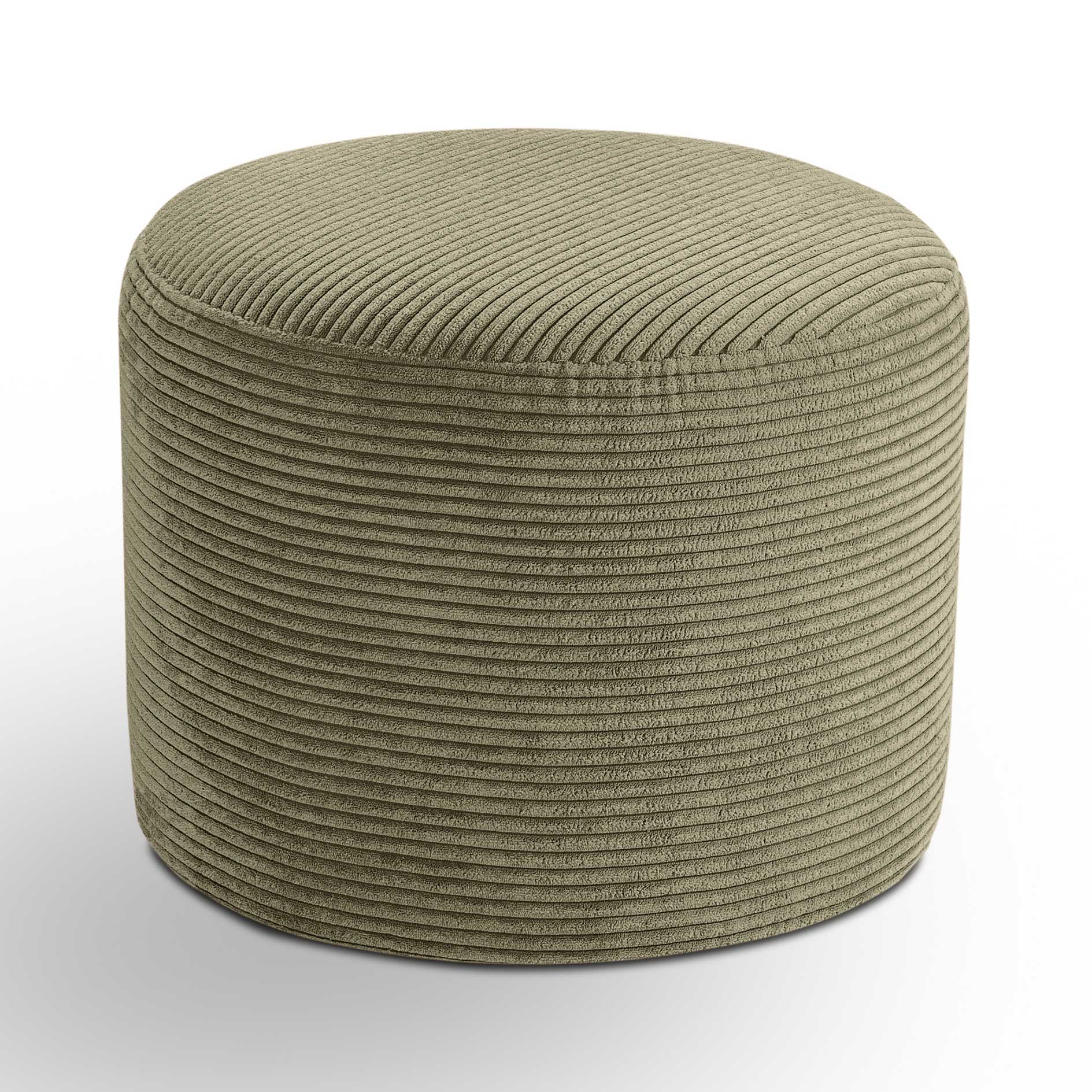 Hocker KOLO - khaki - Cord - Ø 51 cm