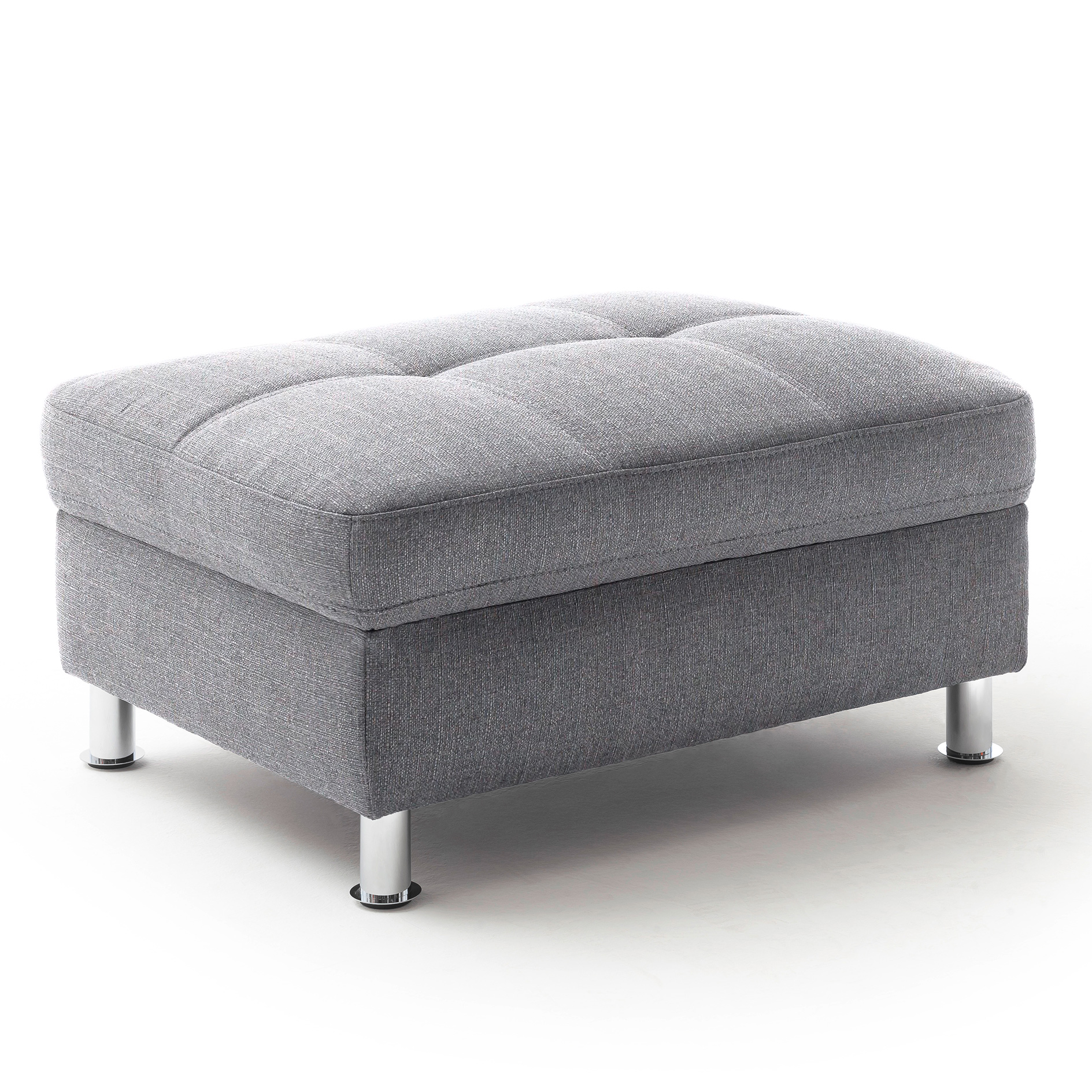 Hocker - lightgrey - Webstoff - 90 cm breit