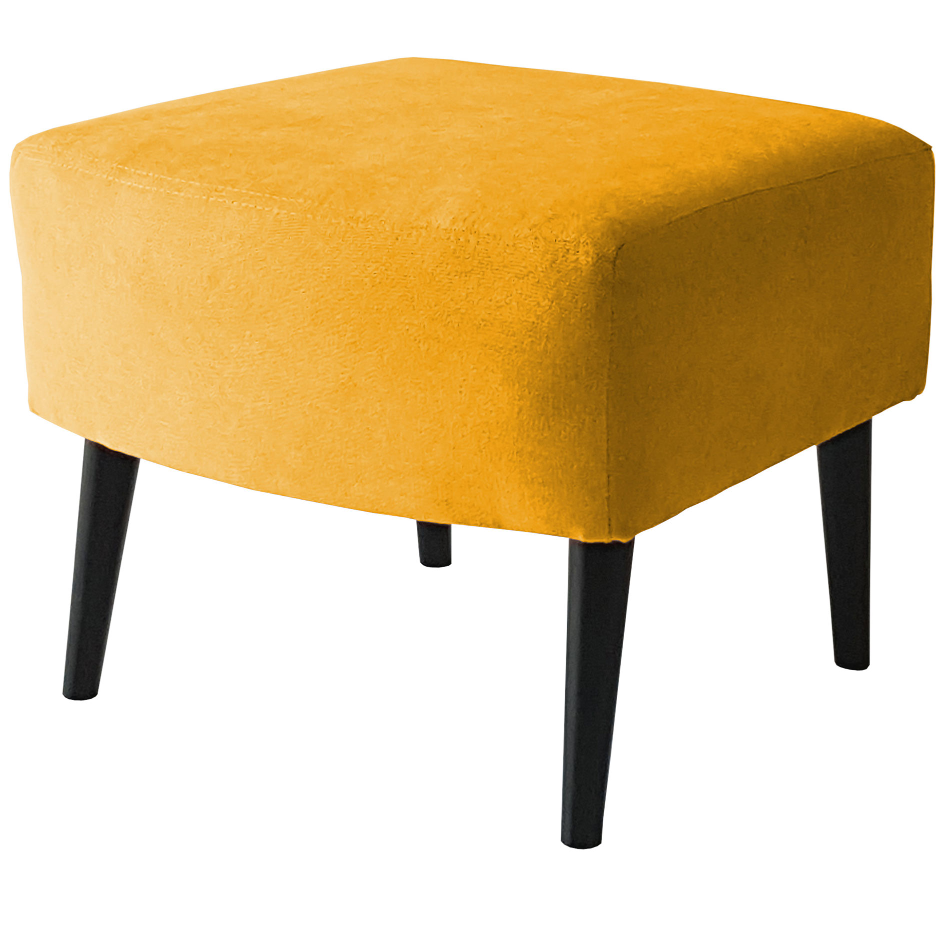 Hocker - mustard - Wellenfederung - Microfaser
