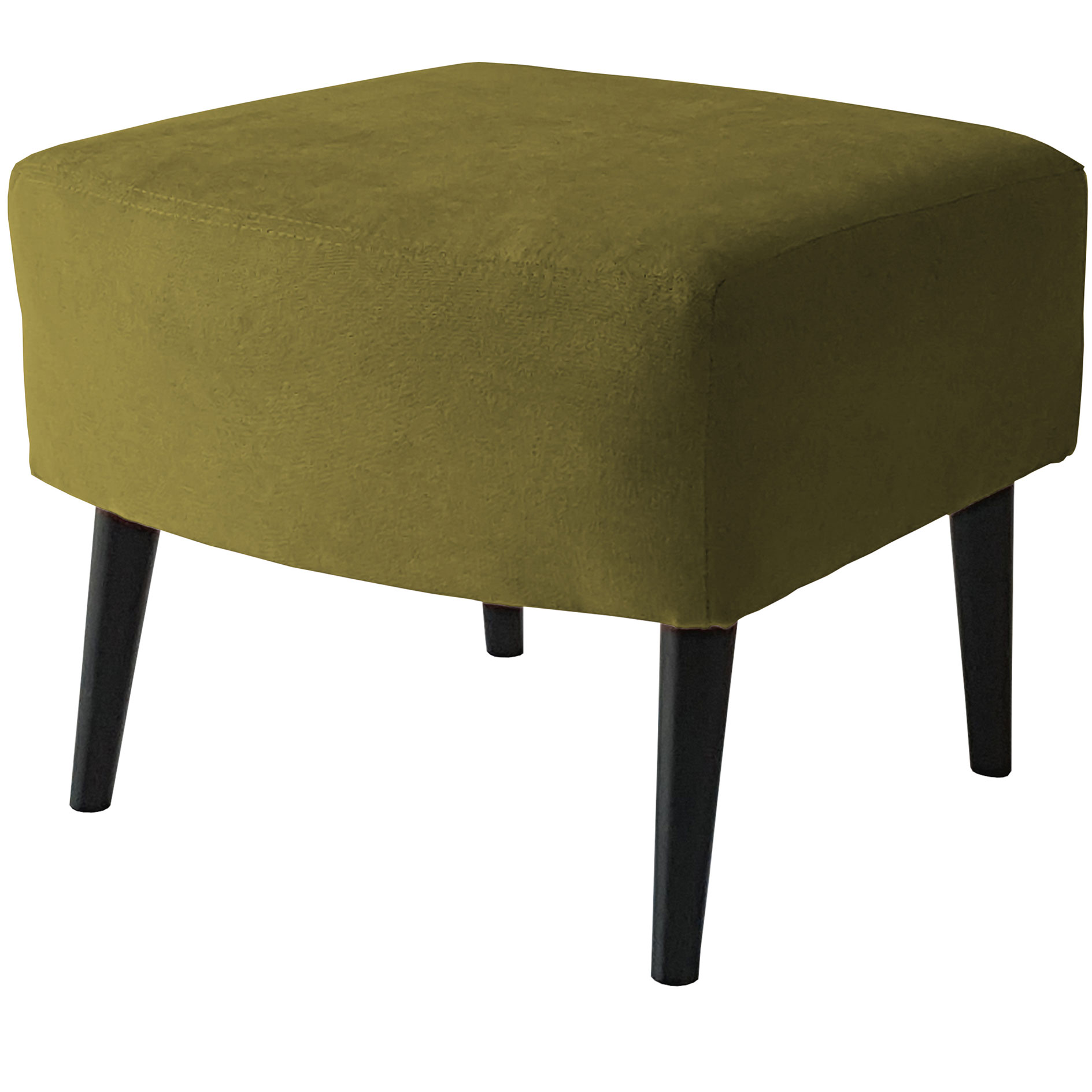 Hocker - olive - Wellenfederung - Microfaser