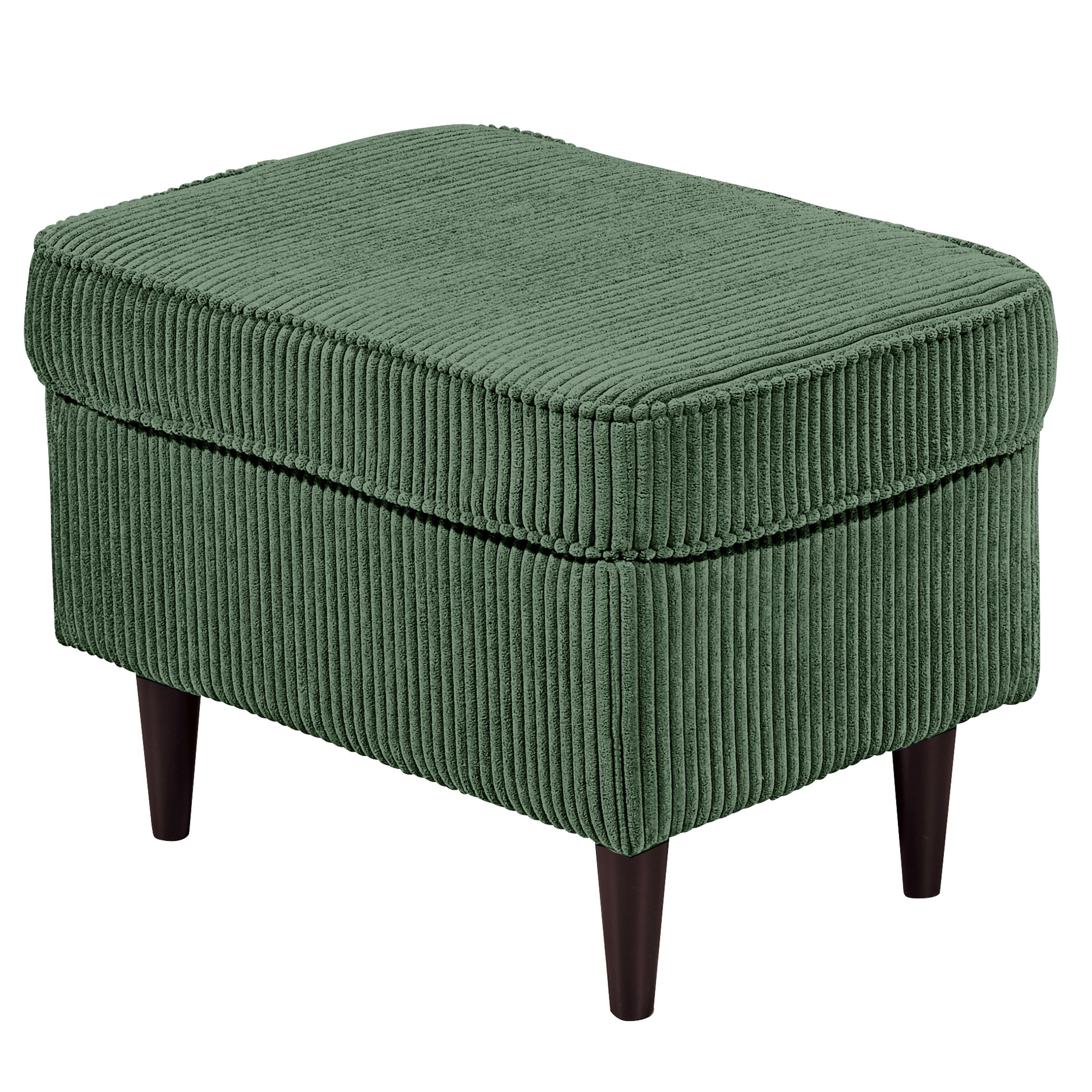 Hocker - winter moss - Cord - Massivholzfüße