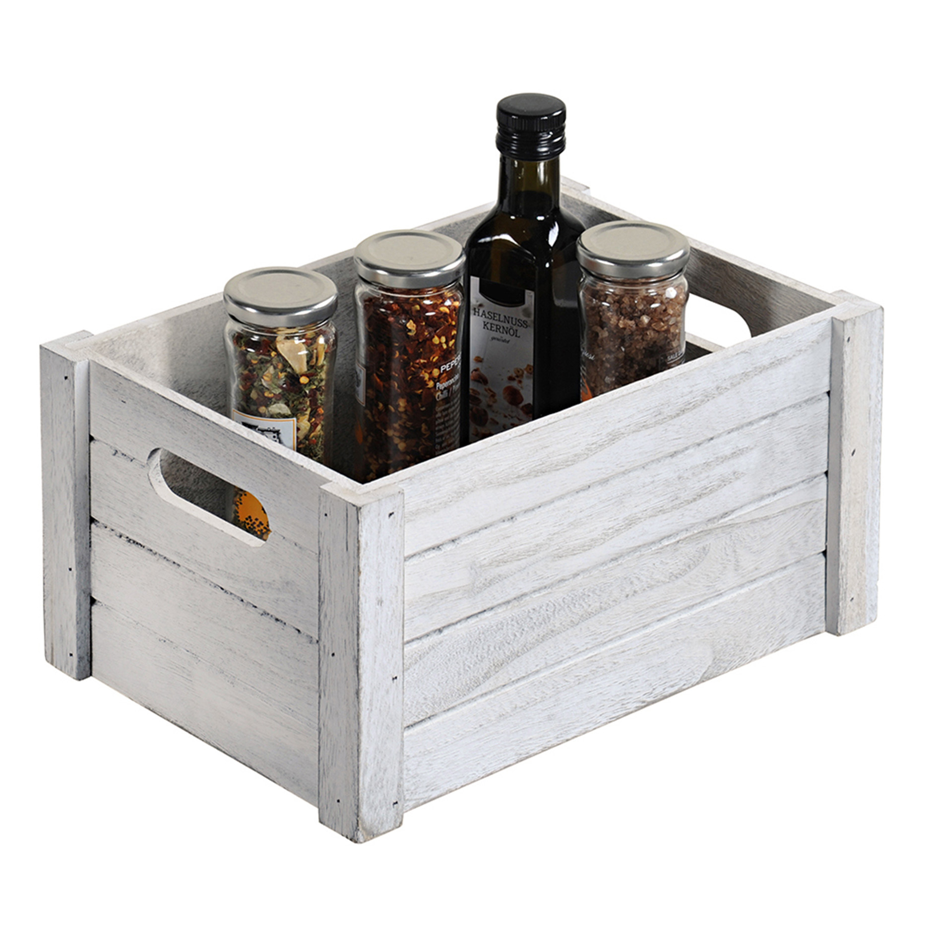 Holz-Aufbewahrungsbox - weiß - 30,5 cm