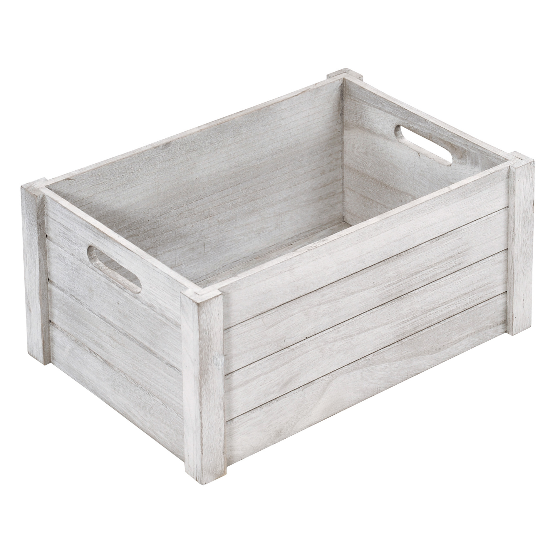 Holz-Aufbewahrungsbox - weiß - 40,5 cm
