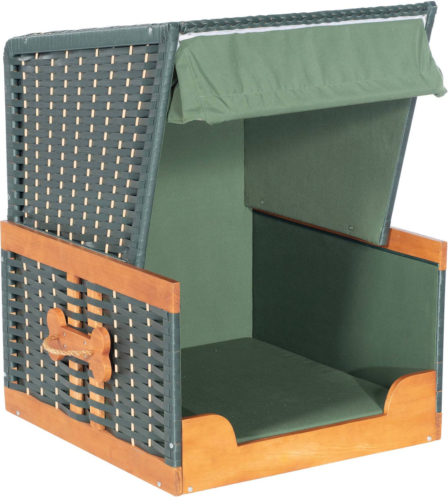 Hunde-Strandkorb Best Friend - grün-beige - herausnehmbare Matte