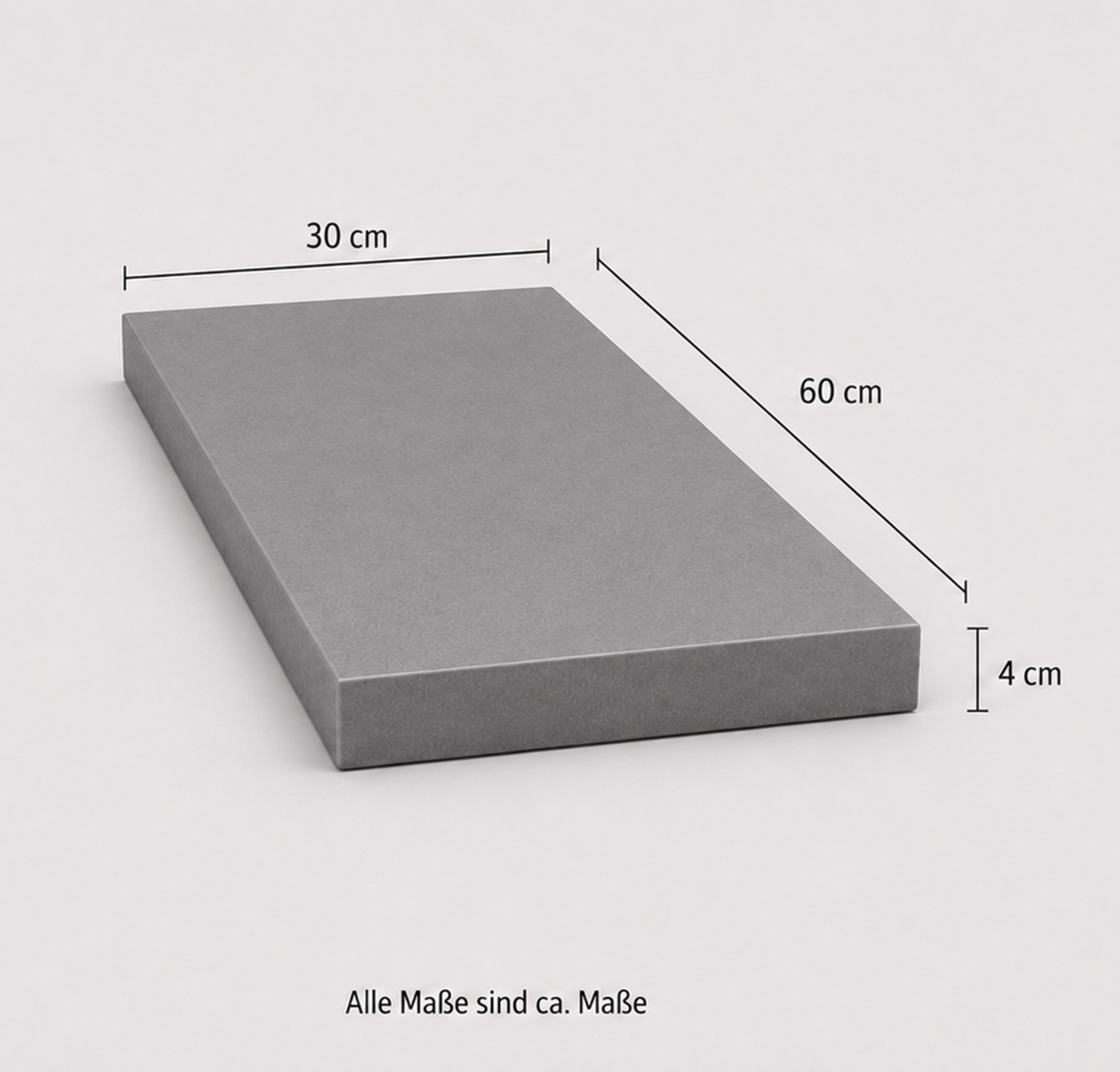 IMPULS Arbeitsplatte - schwarz - Schieferstruktur - 30x60 cm