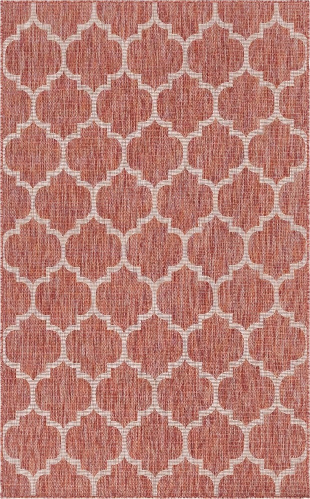 In-/Outdoorteppich CROSSES 1 - rostrot - 244x152 cm