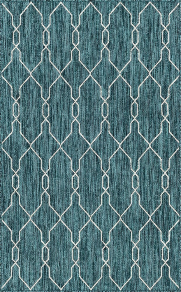 In-/Outdoorteppich CROSSES 3 - blaugrün - 244x152 cm