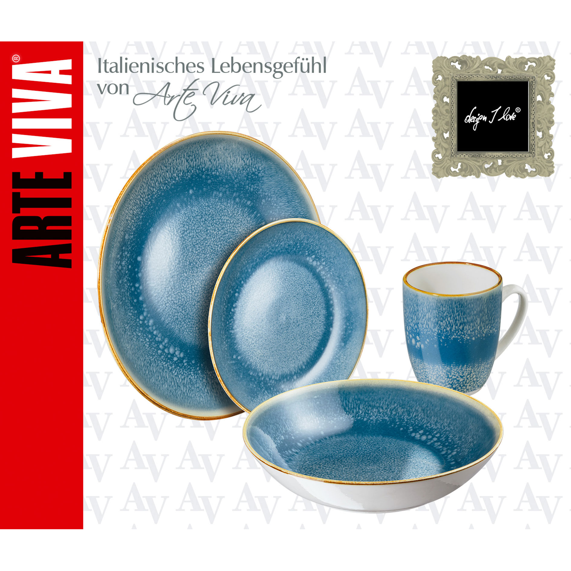 Kaffee- und Tafelservice - blau - 16-teilig