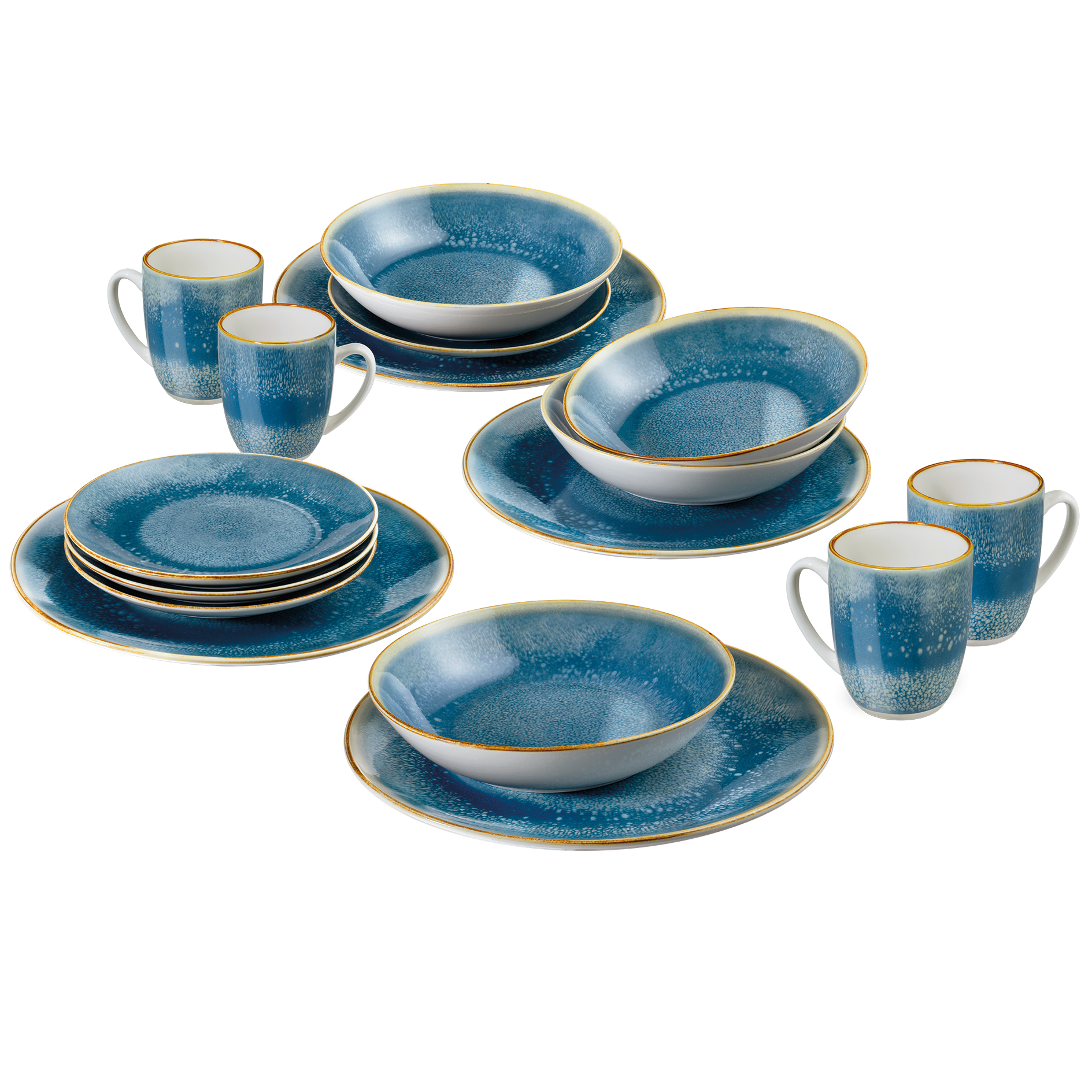 Kaffee- und Tafelservice - blau - 16-teilig