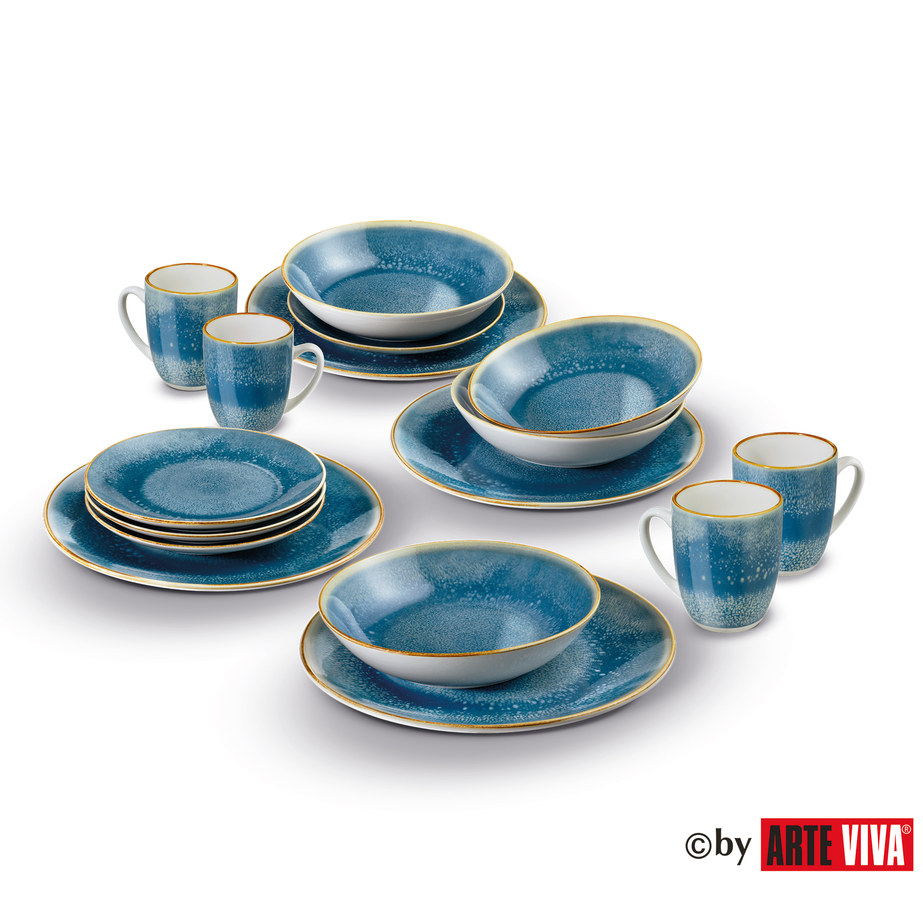 Kaffee- und Tafelservice - blau - 16-teilig