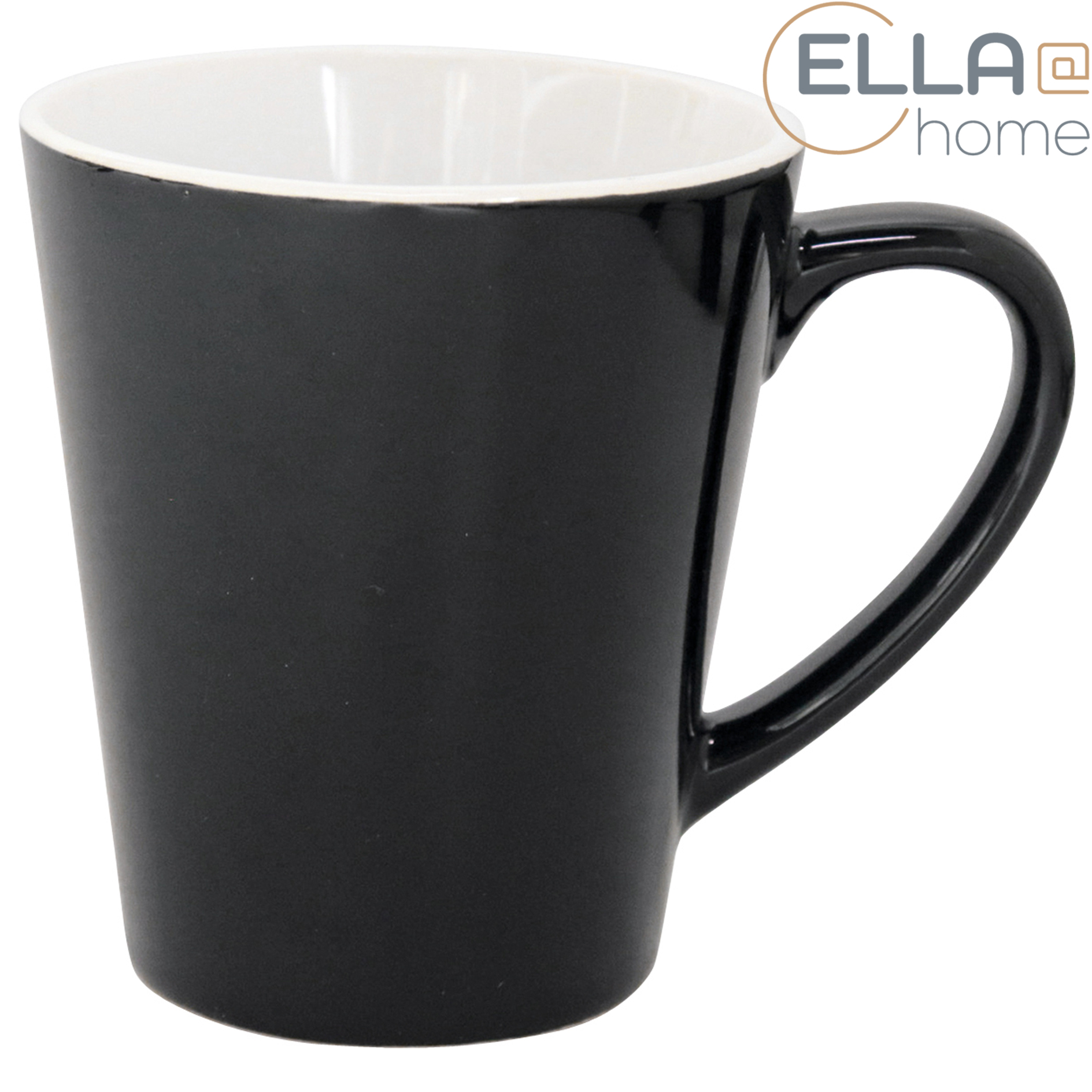 Kaffeebecher - schwarz - Steingut - 260 ml