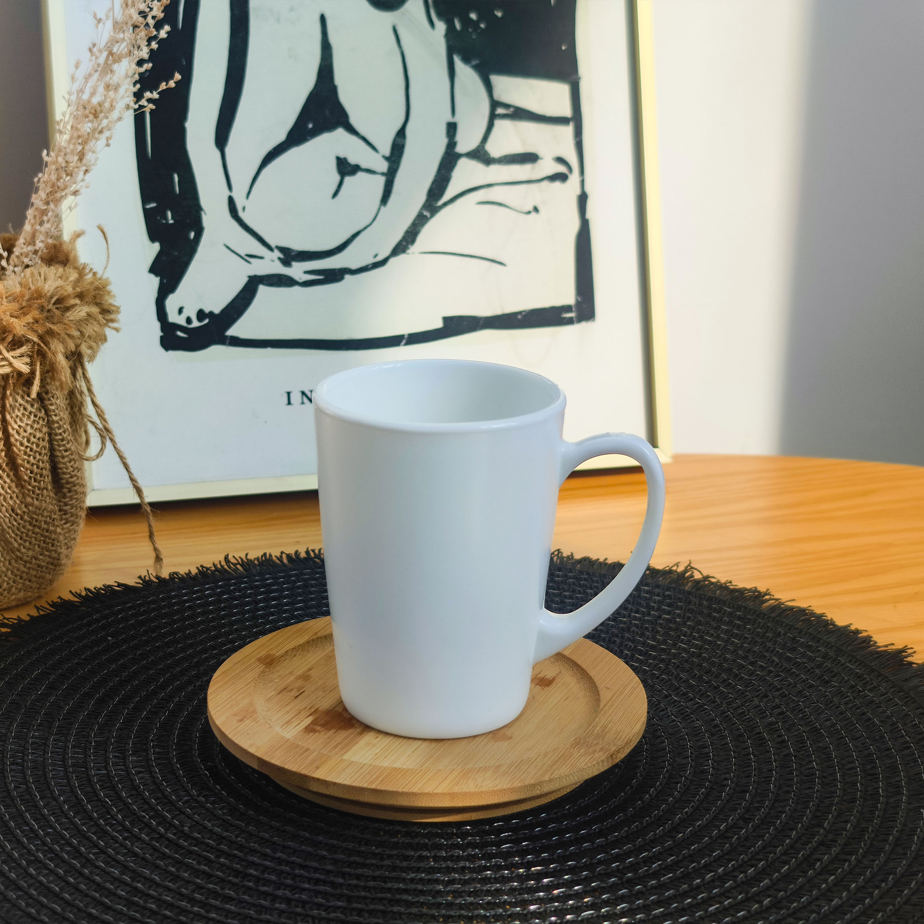 Kaffeebecher - weiß - Opalglas - 350 ml