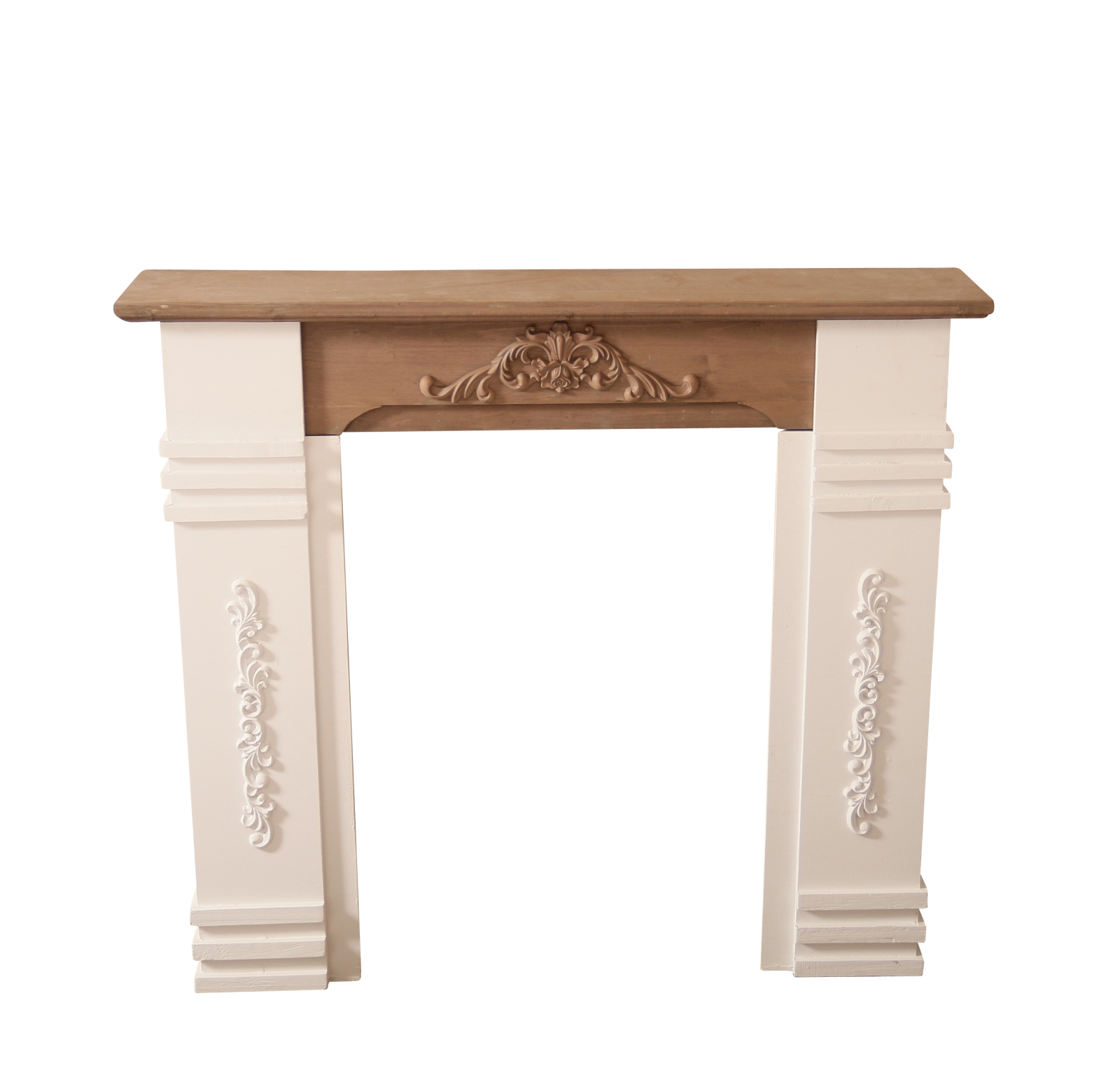 Kaminumrandung ROCCO - weiß-natur - Holz