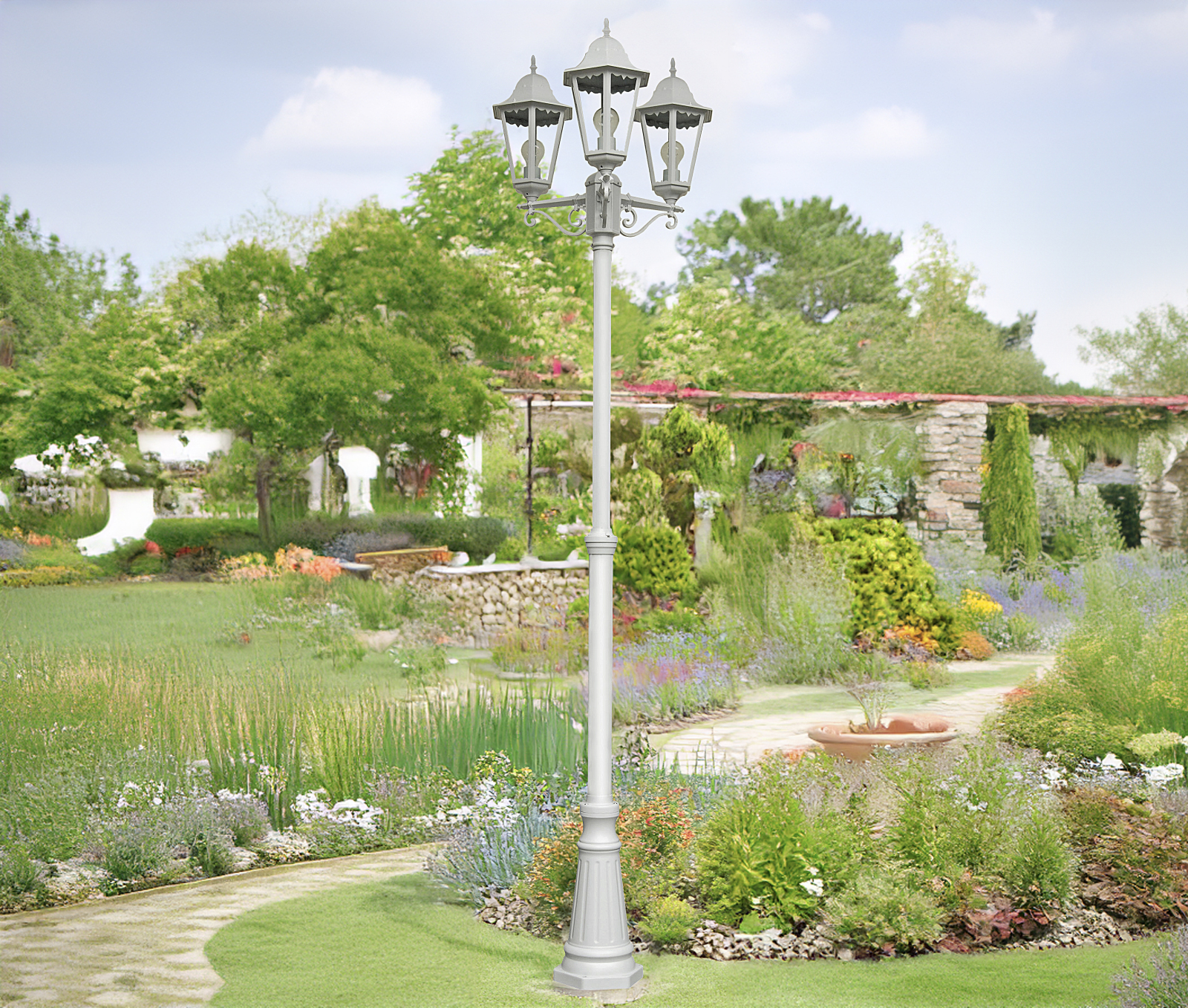Kandelaber NORDERNEY - weiß - Aluminium - 220 cm hoch