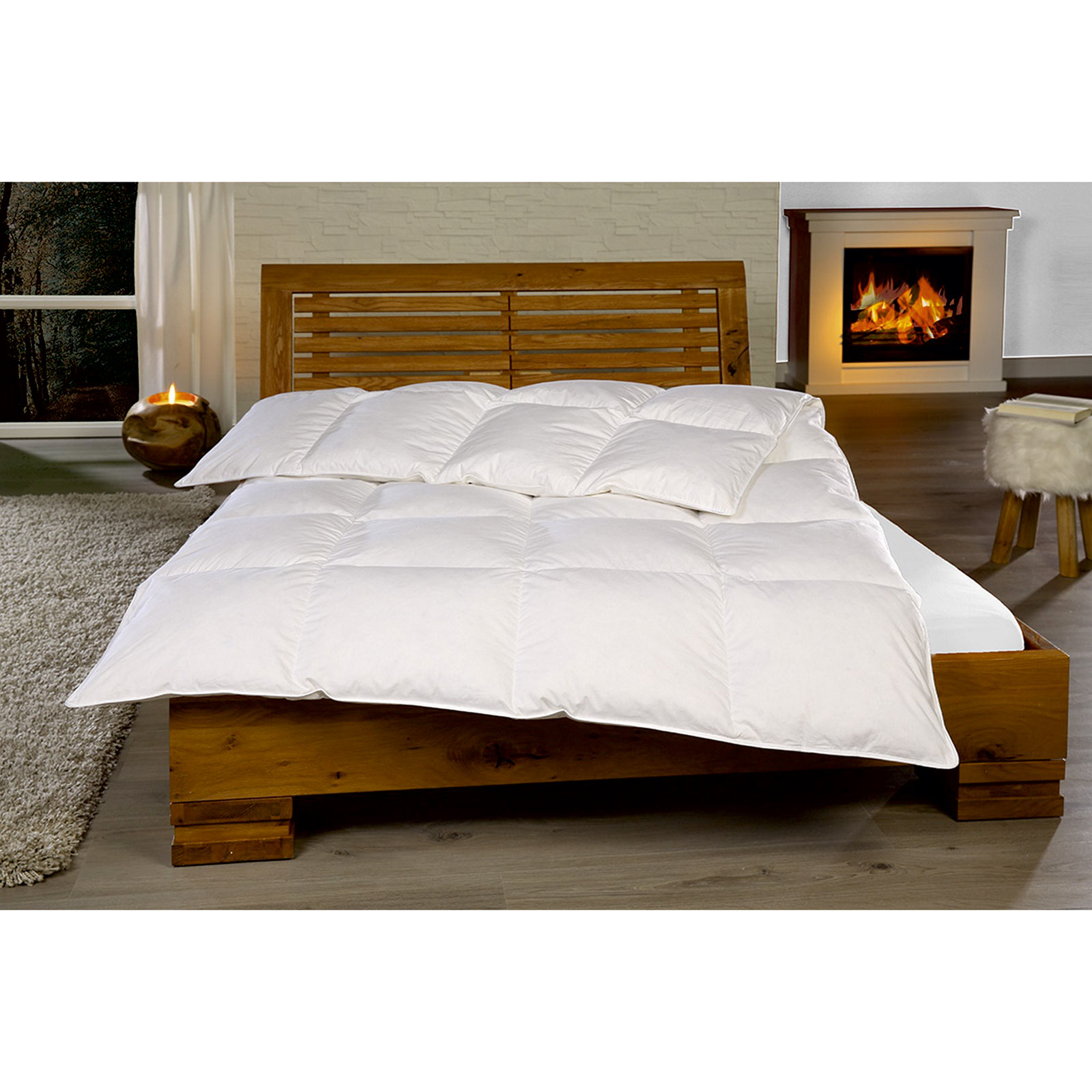 LINEA By Böhmerwald 4-Kammer-Kassettenbett Superwarm – 135x200 Cm, 90% Daunen/10% Federn, Waschbar Bis 60°C