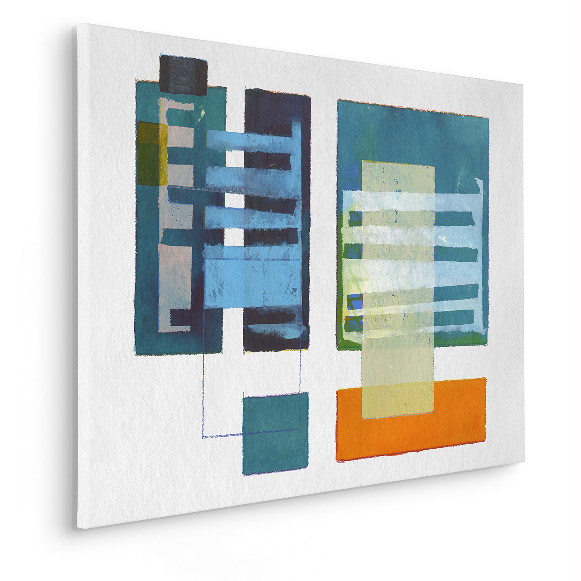 Keilrahmenbild ASSEMBLING A NETWORK - bunt - 90x60 cm