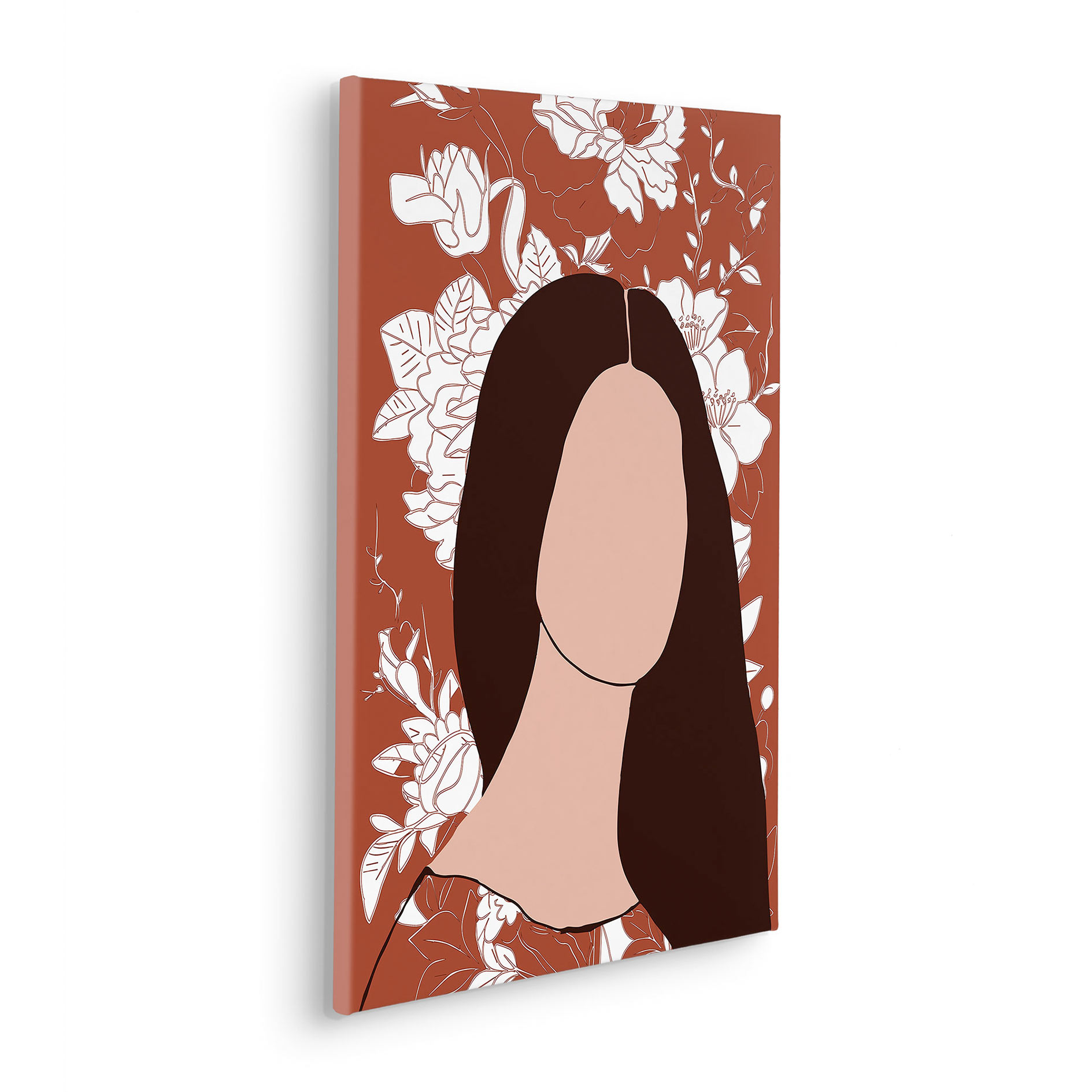 Keilrahmenbild BEAUTIFUL SOUL - braun-weiß-rot - 40x60 cm
