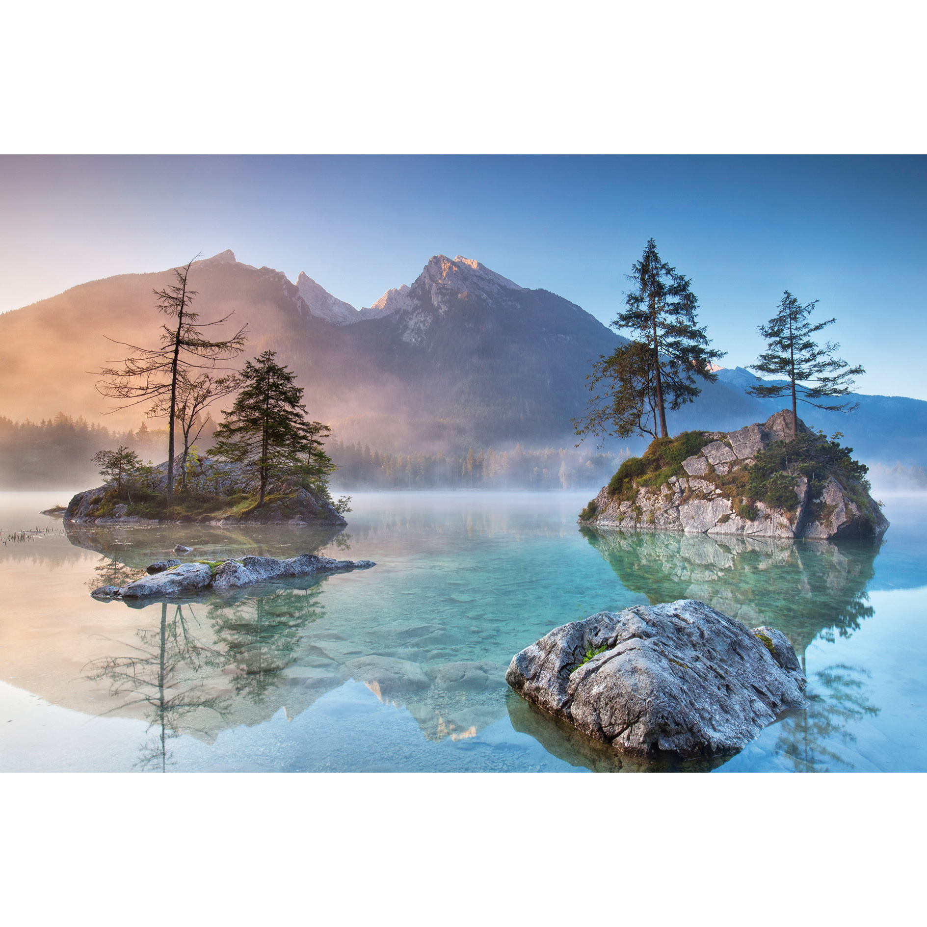 Keilrahmenbild BERGSEE - 90x60 cm