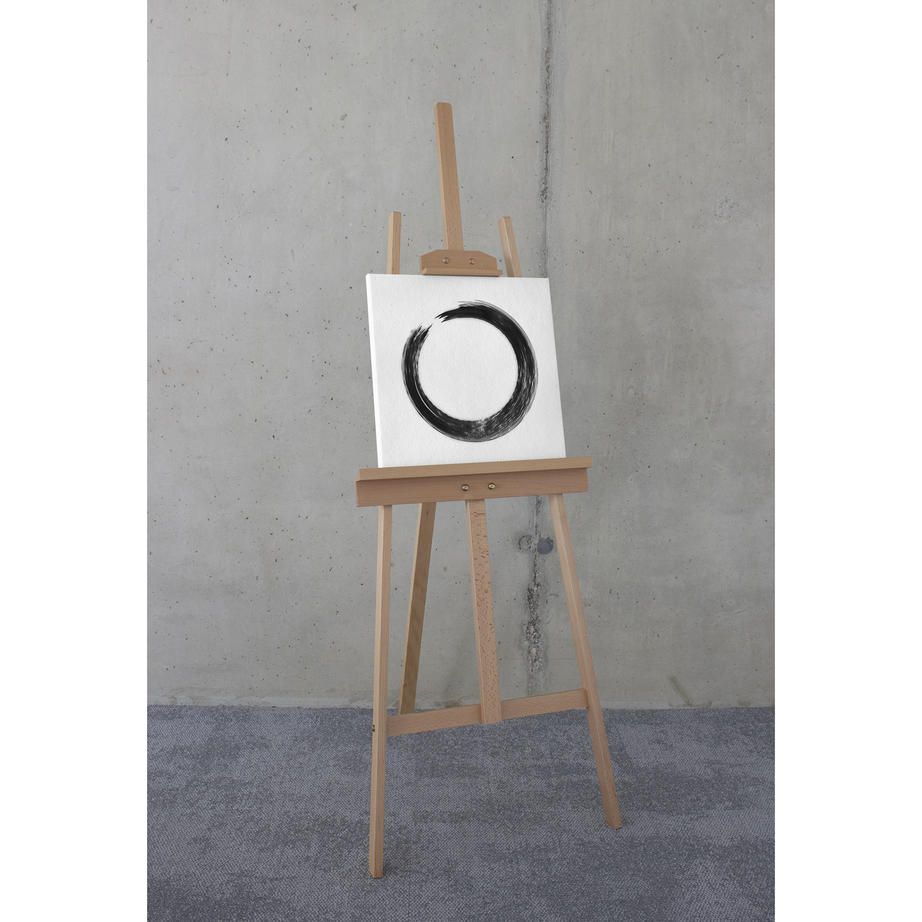 Keilrahmenbild CIRCULAR - schwarz-weiß - 40x40 cm