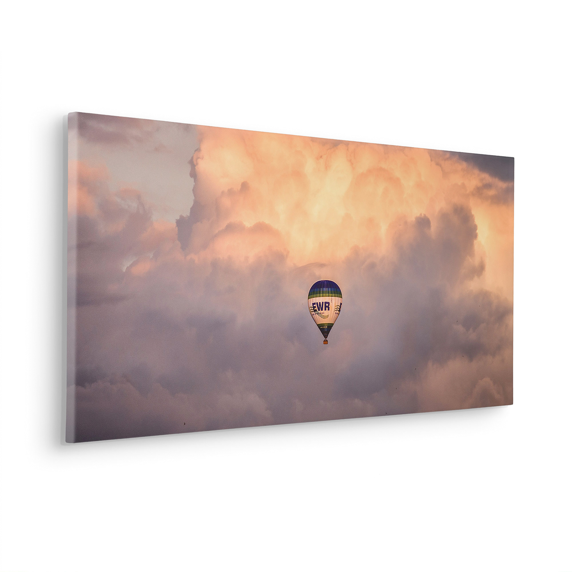 Keilrahmenbild FLYING BALLOON - bunt - 90x40 cm