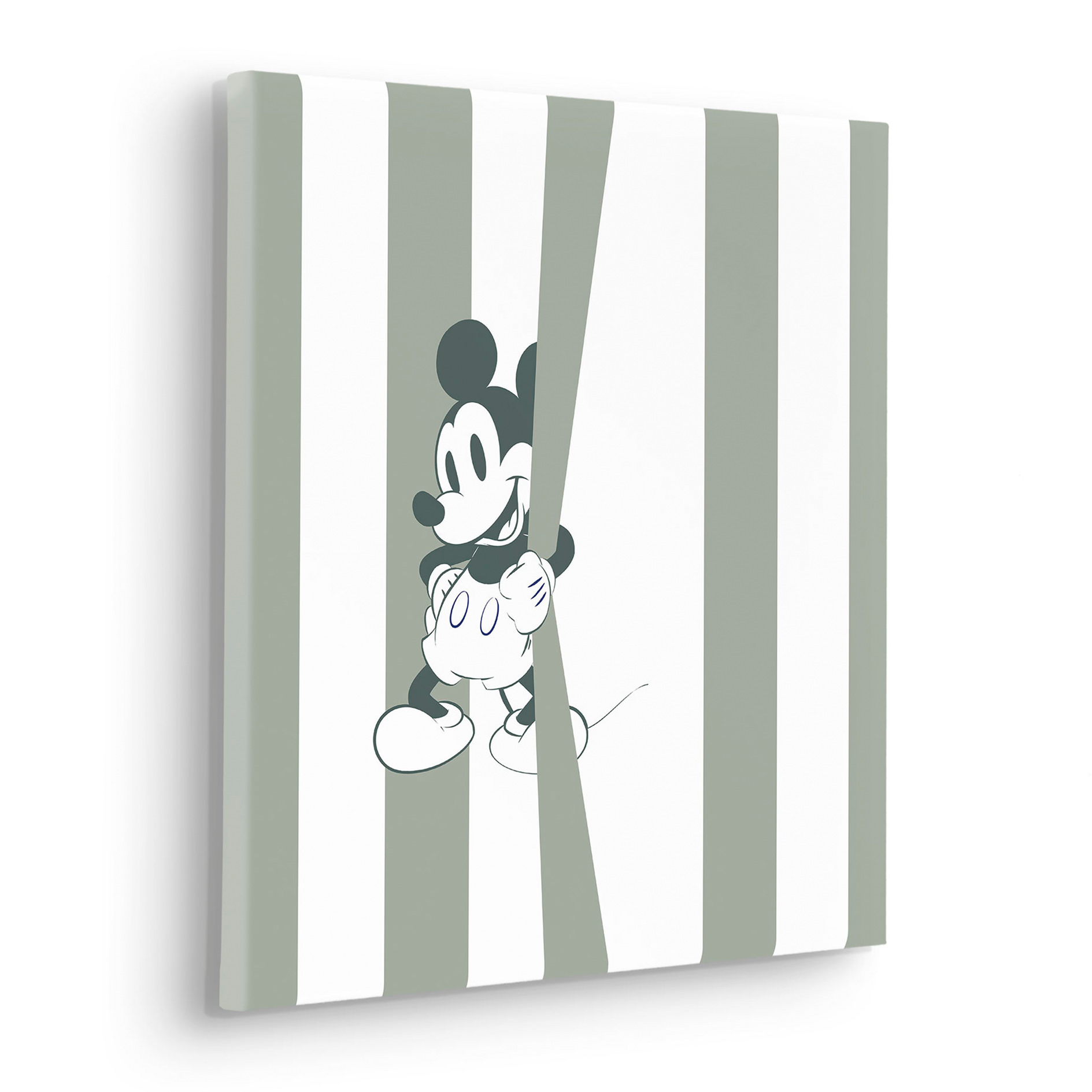 Keilrahmenbild MICKEY BE YOURSELF - grau-schwarz-weiß - 40x40 cm