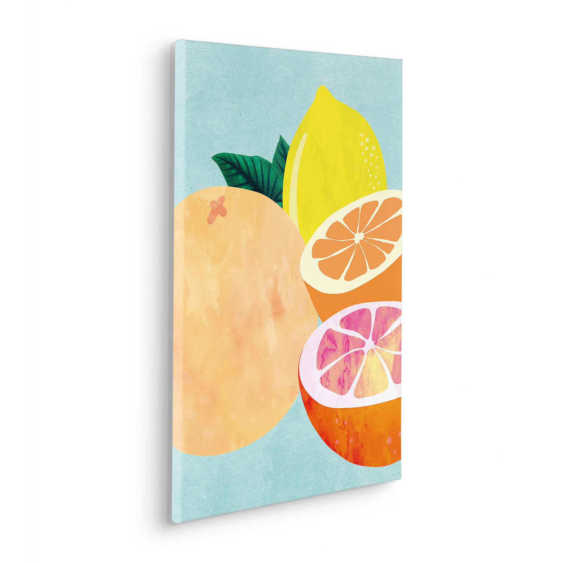 Keilrahmenbild MINT AND LEMONADE - bunt - 40x60 cm