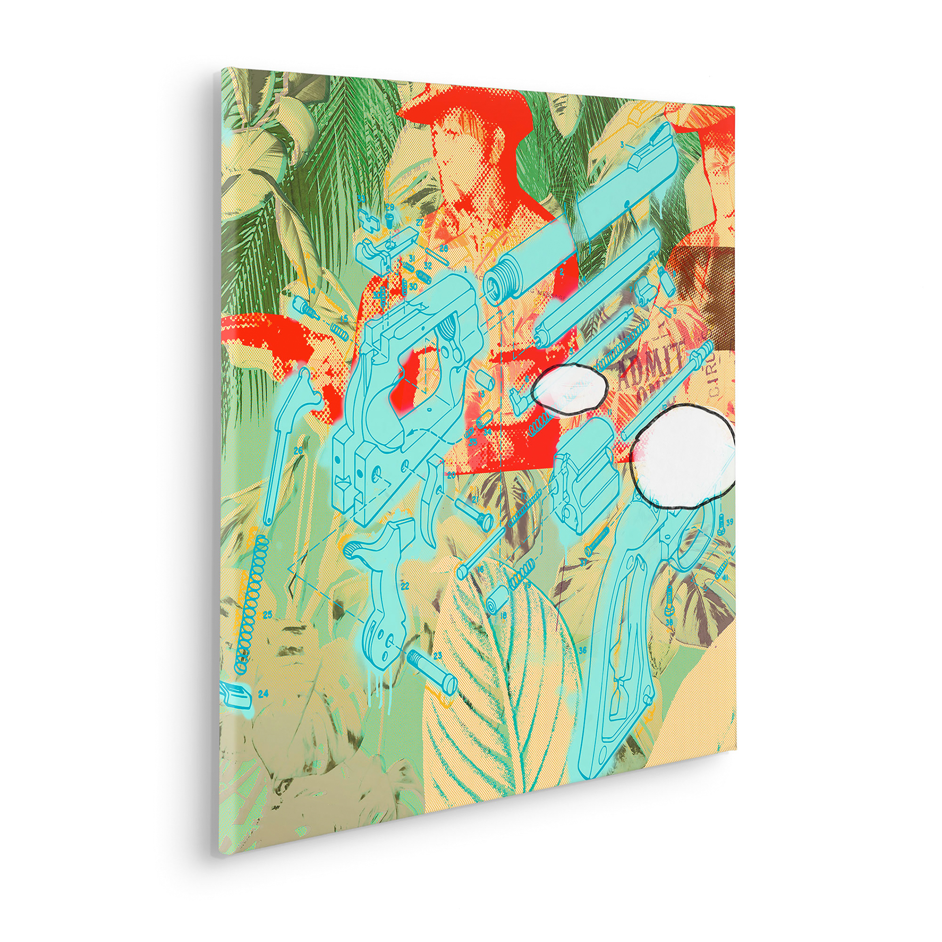 Keilrahmenbild PEACE - bunt - 60x60 cm