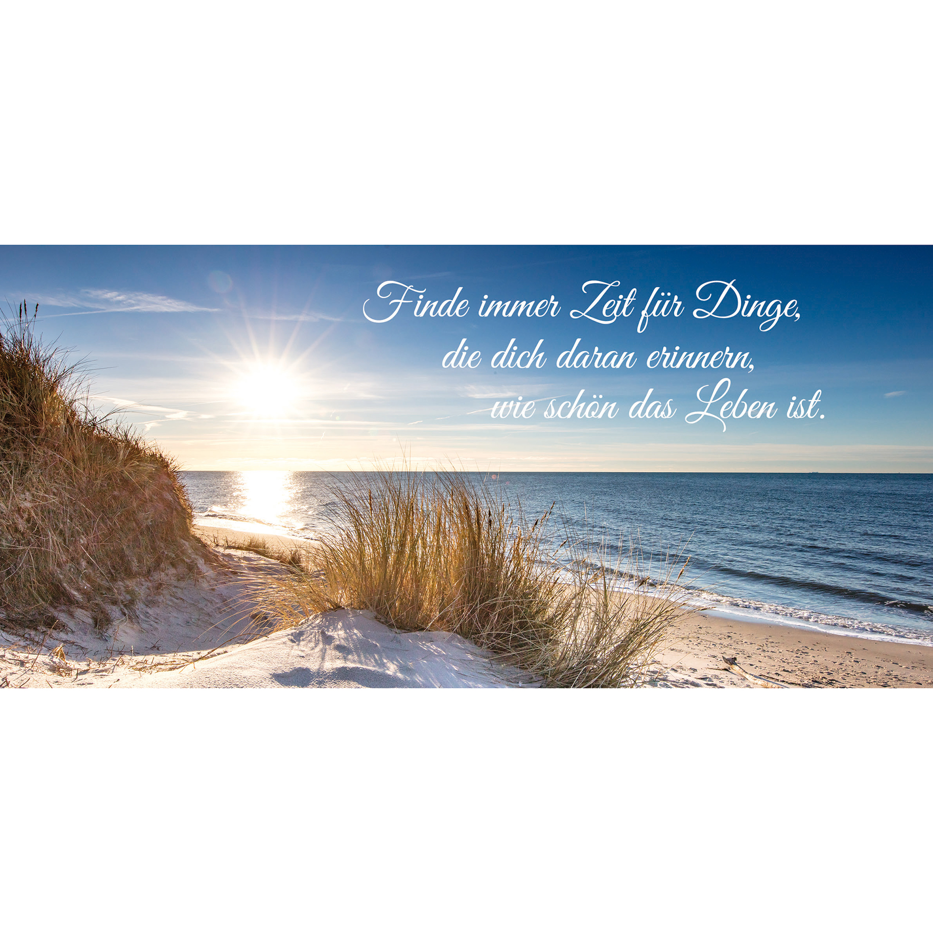 Keilrahmenbild STRAND MIT SPRUCH - multicolor - 70x33 cm