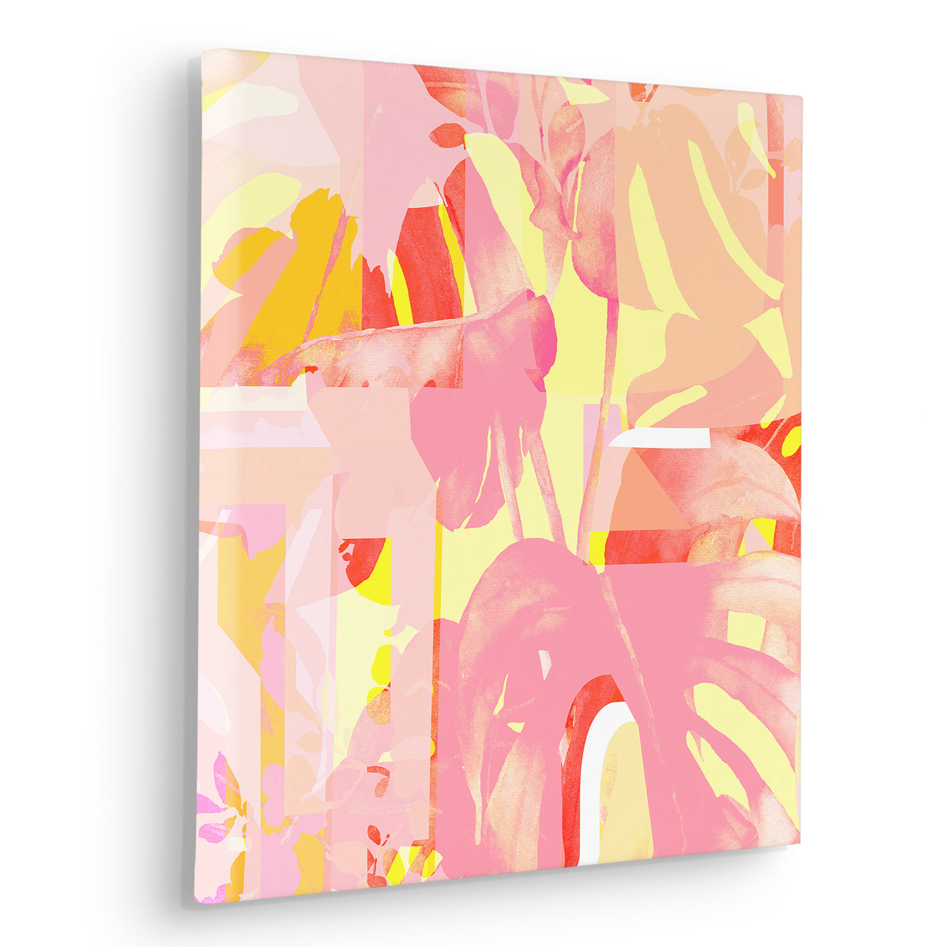 Keilrahmenbild SUMMER PARTY - pink-gelb - 40x40 cm