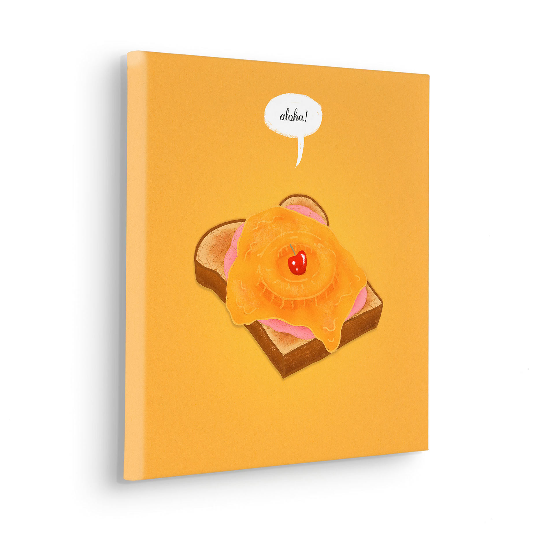 Keilrahmenbild TOAST HAWAII - orange - 40x40 cm