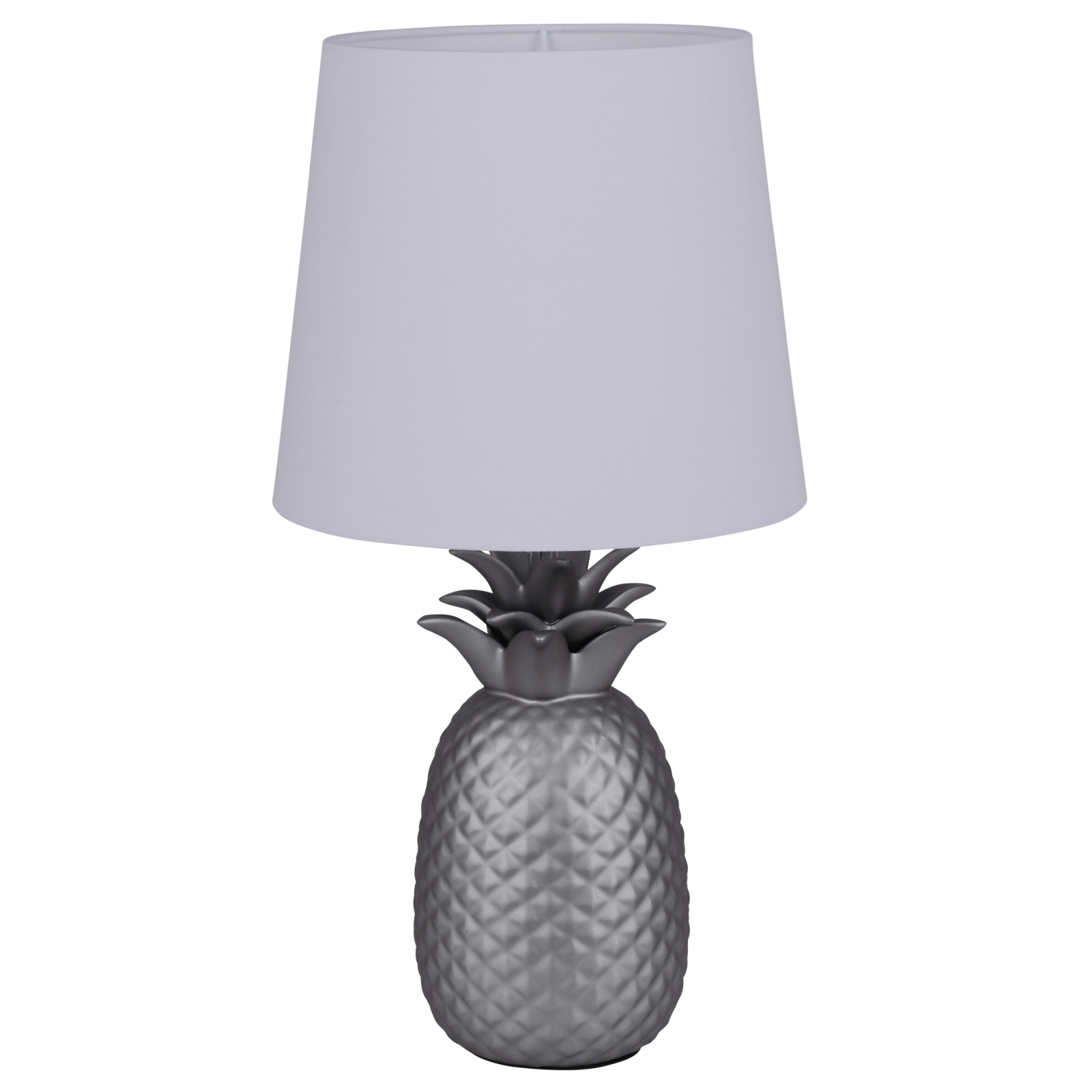 Keramik-Tischleuchte ANANAS - silber-weiß - 45 cm hoch