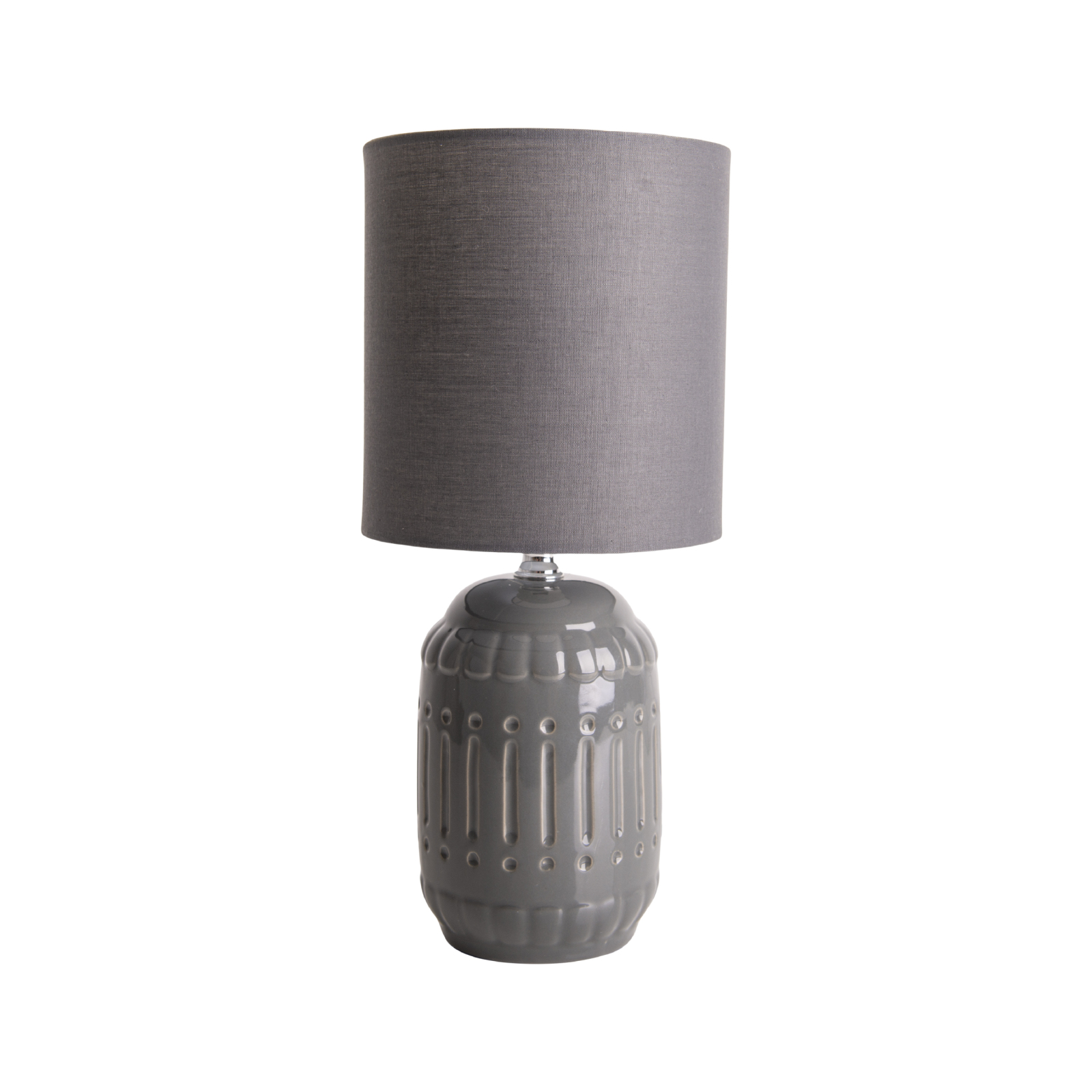Keramik Tischleuchte ERIDA - grau - 30 cm hoch