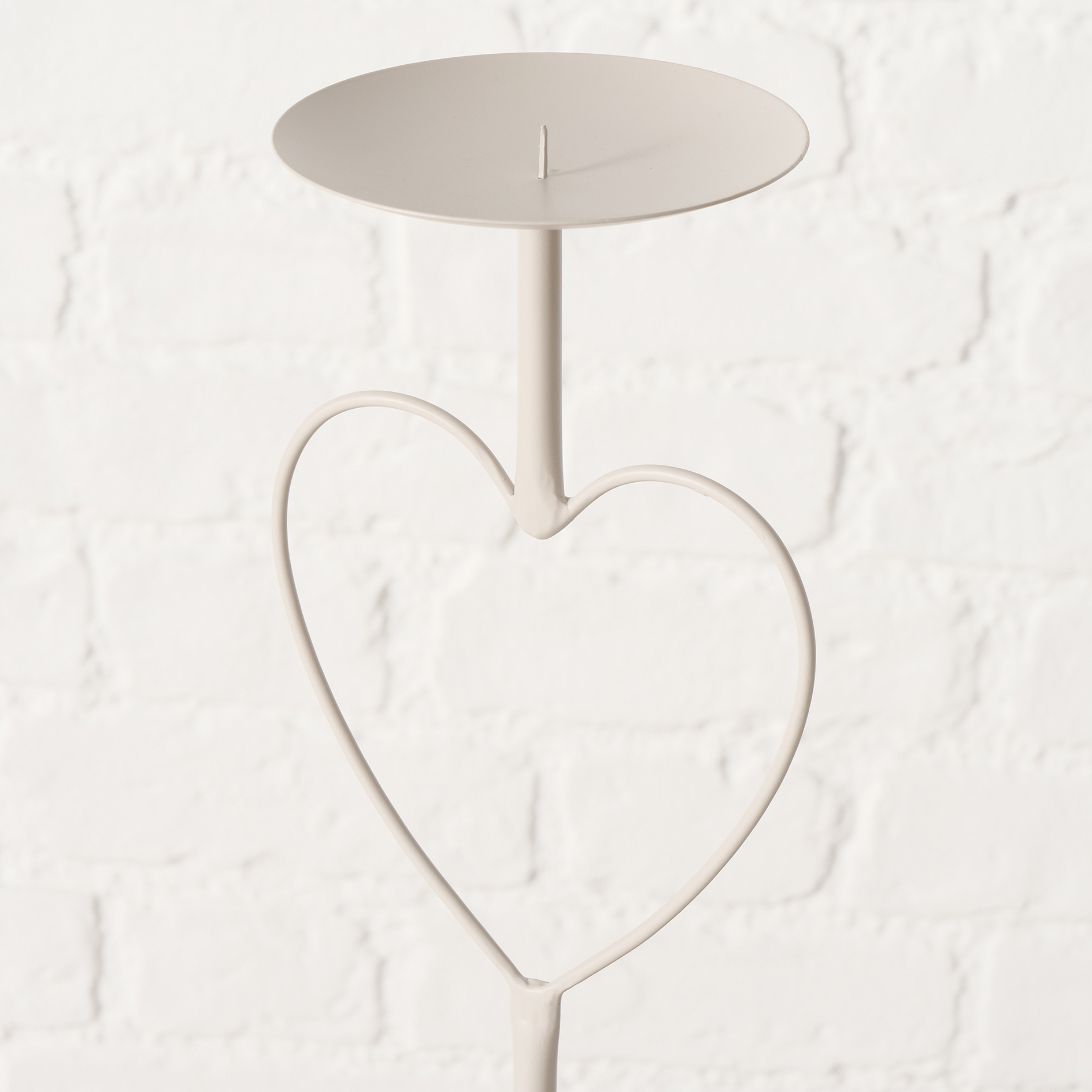 Kerzenleuchter - beige - Herz - 54,5 cm hoch