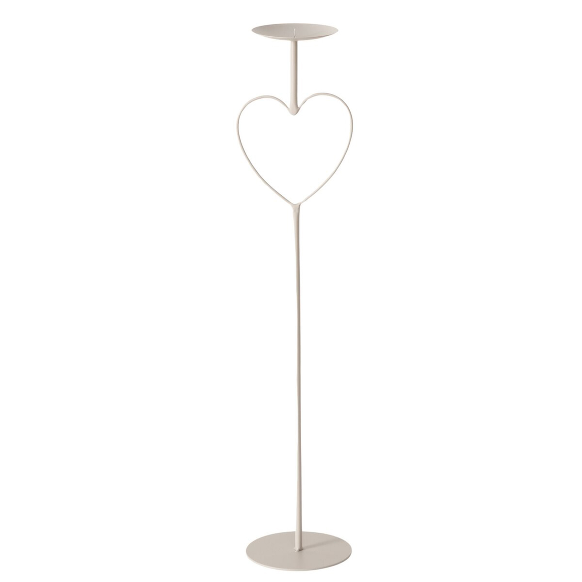 Kerzenleuchter - beige - Herz - 54,5 cm hoch
