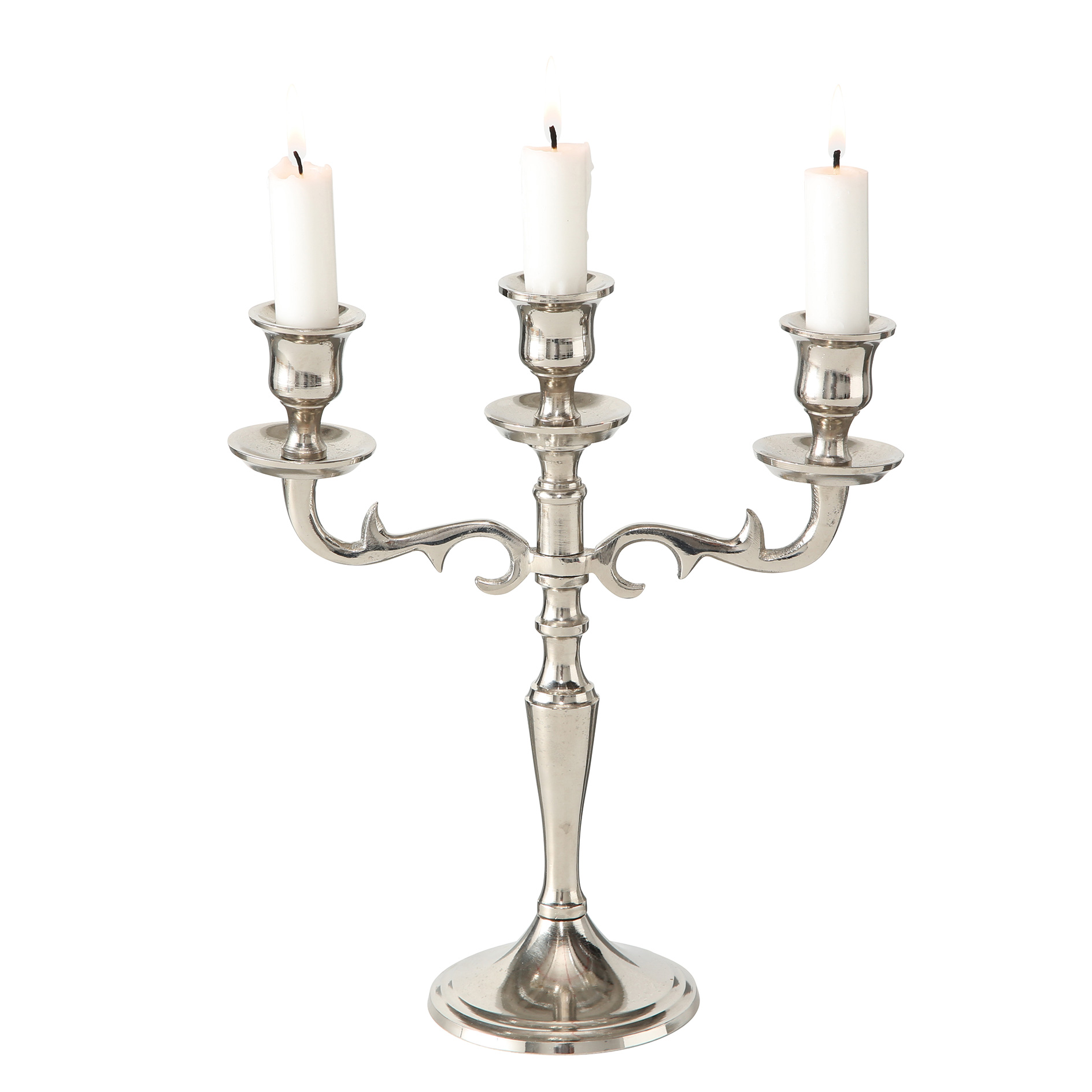 Kerzenleuchter - silber - Aluminium - für 3 Kerzen