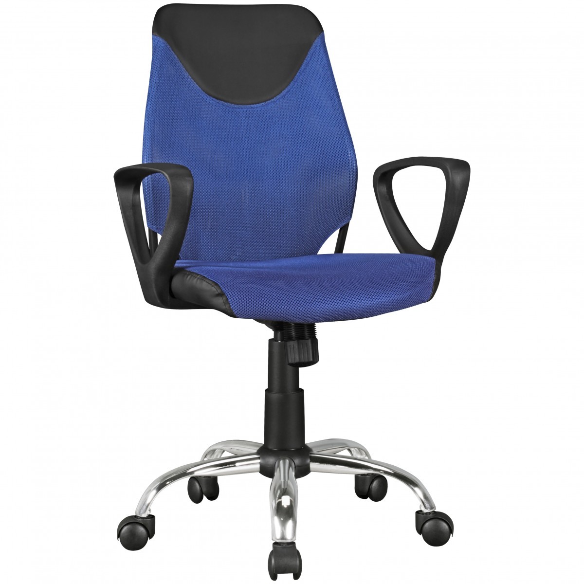 Kinder-Schreibtischstuhl - blau-schwarz - Netzstoff-Kunstleder - rollbar