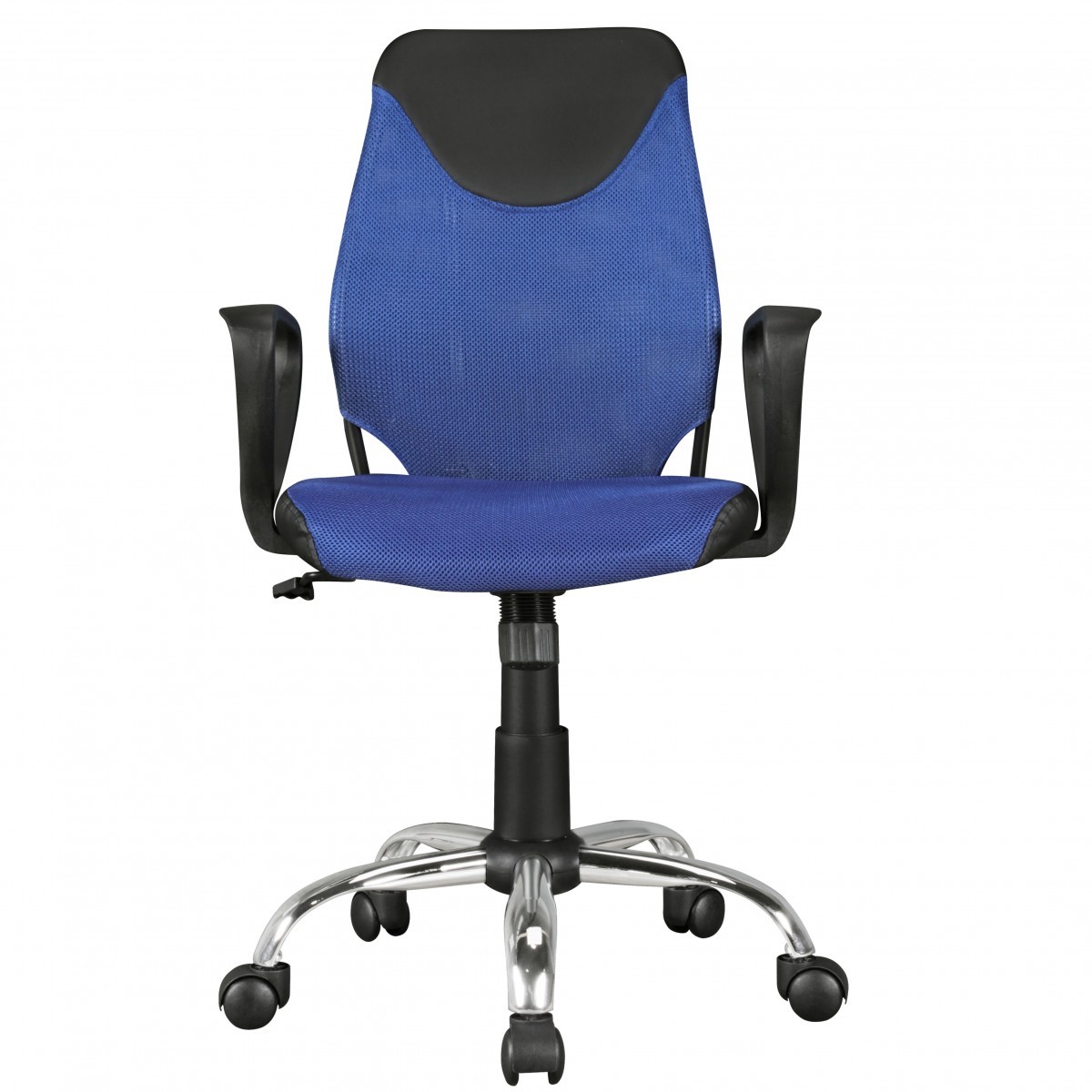 Kinder-Schreibtischstuhl - blau-schwarz - Netzstoff-Kunstleder - rollbar