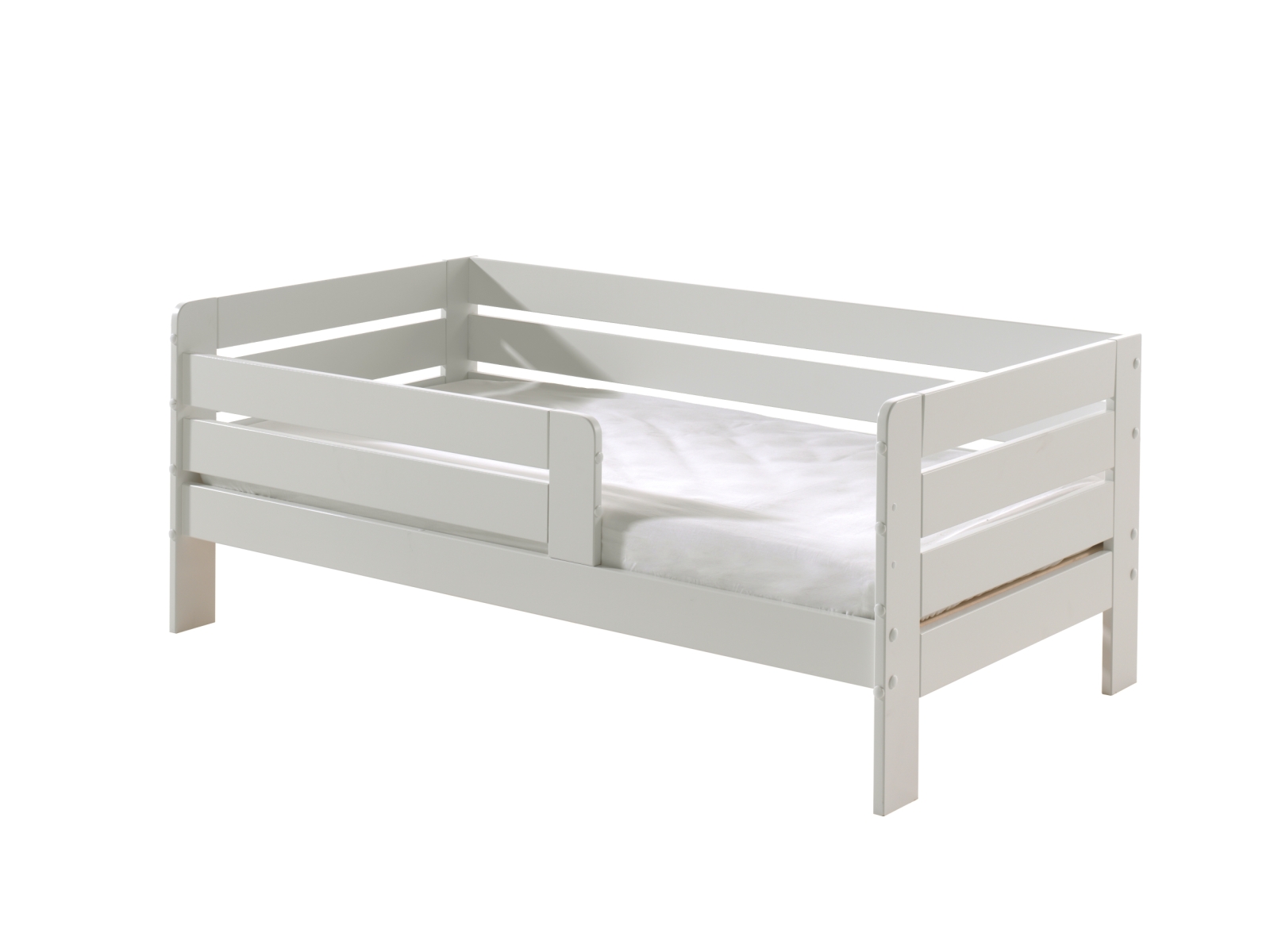 Kinderbett - weiß lackiert - Umrandung - Rolllattenrost - 70x140 cm